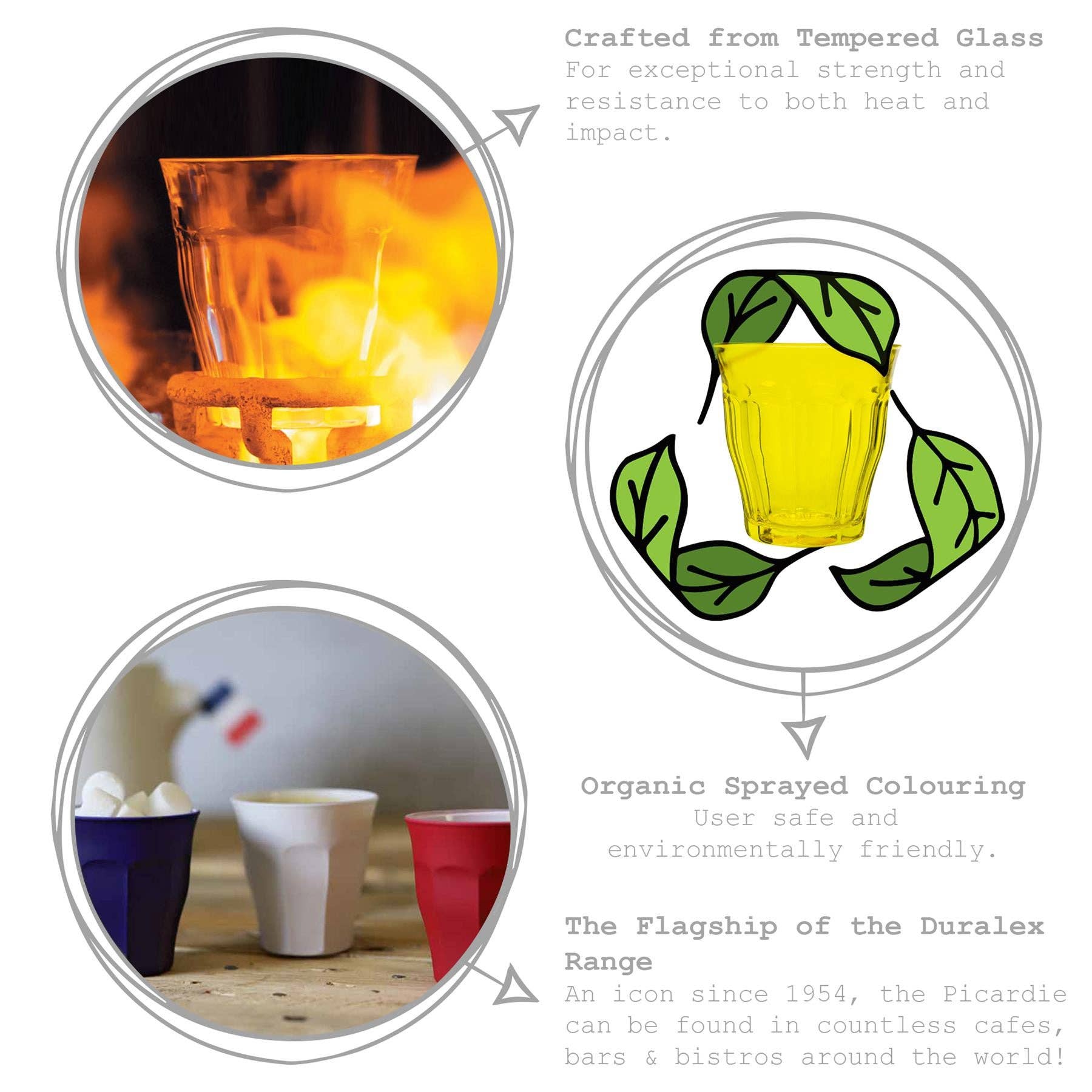 250ml Picardie Glass Tumbler - By Duralex: Plum