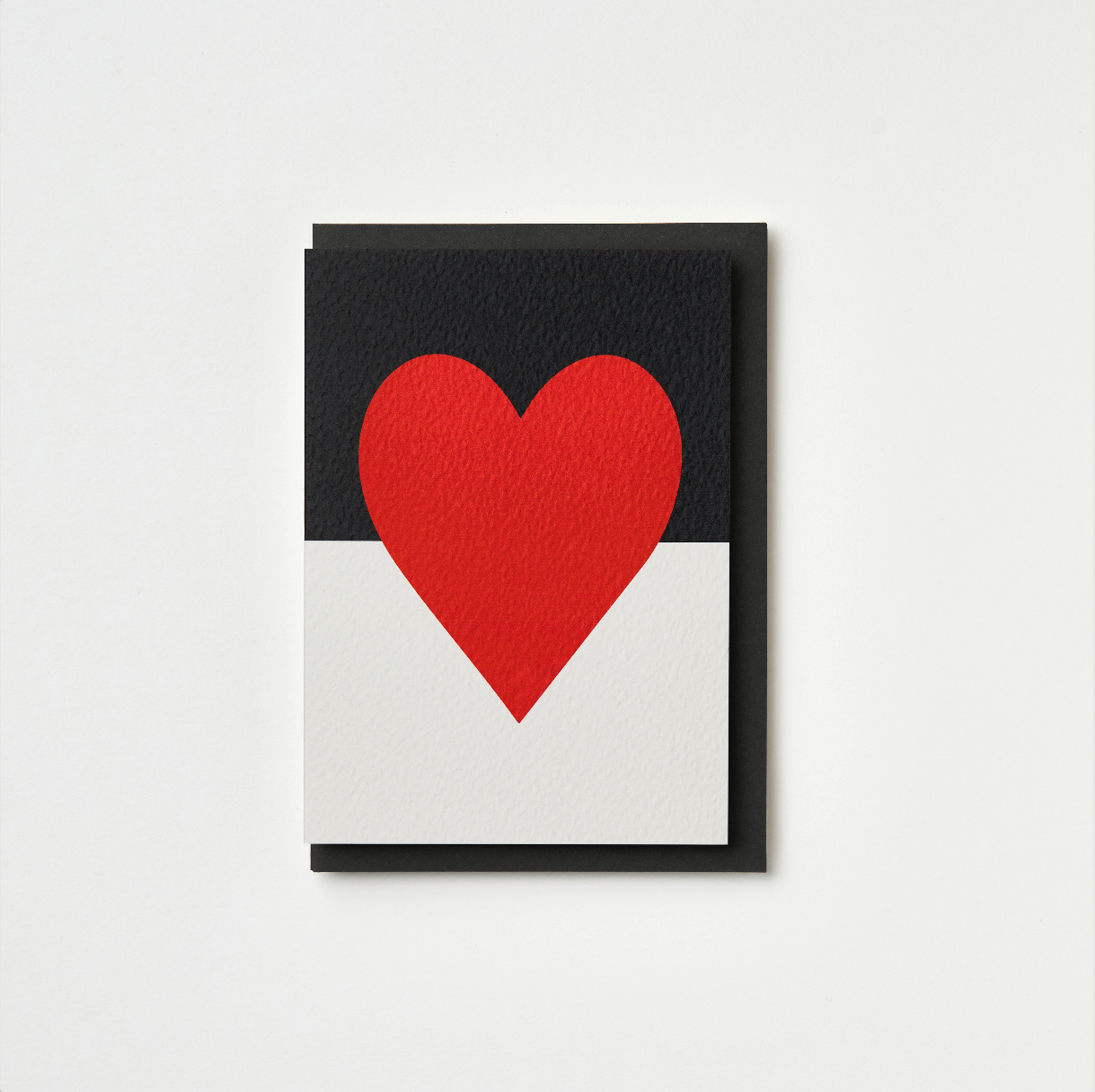 Red heart valentines day card: Charcoal Envelope