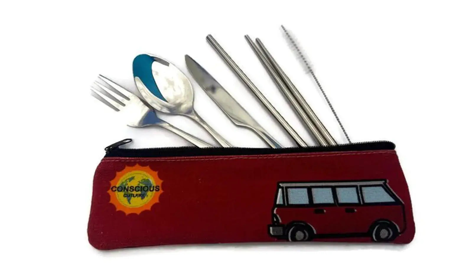Red Vanagon Travel Cutlery Set — Conscious Cutlery