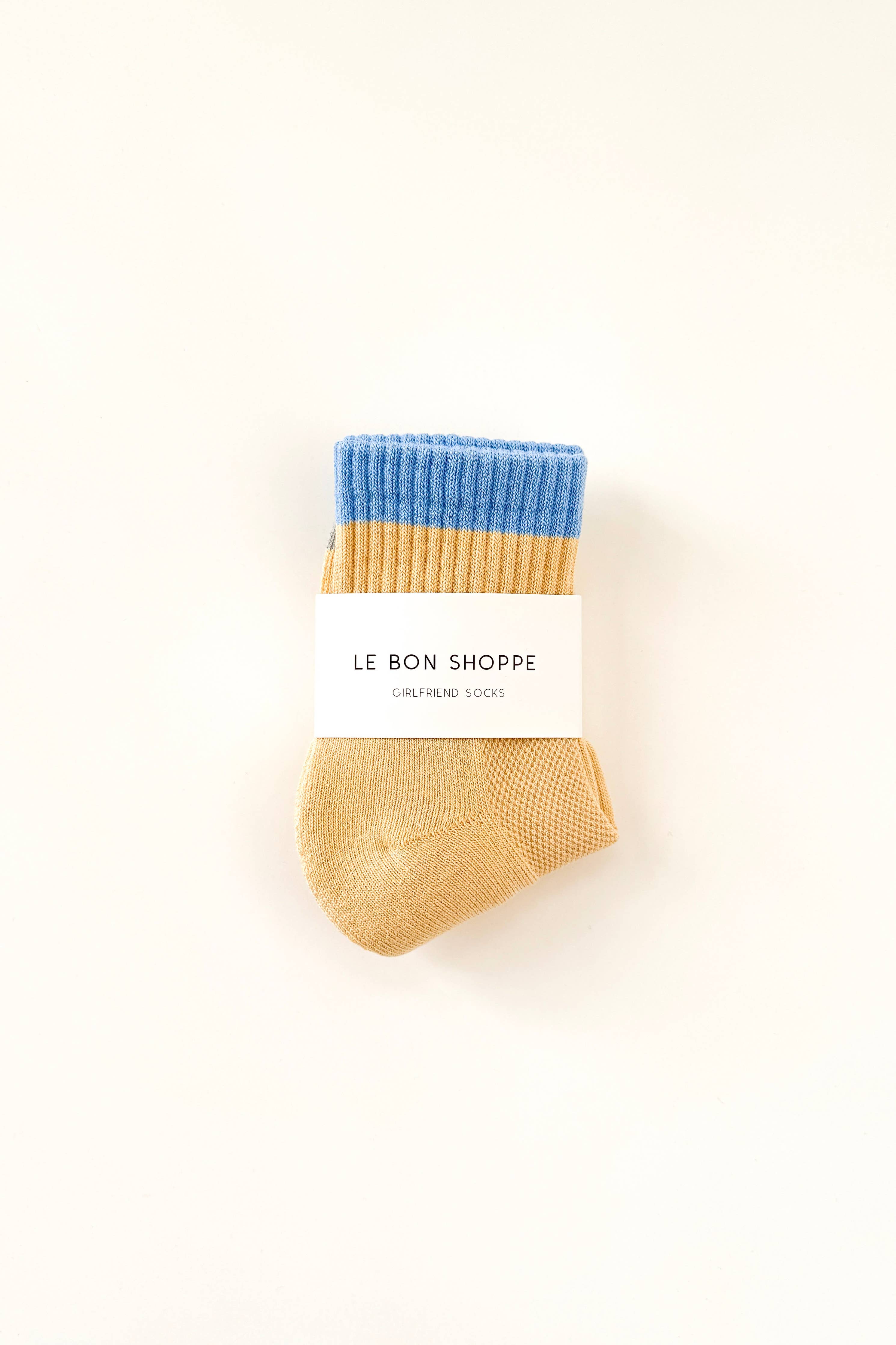 Color Block Girlfriend Socks: Yellow Blue - Le Bon Shoppe