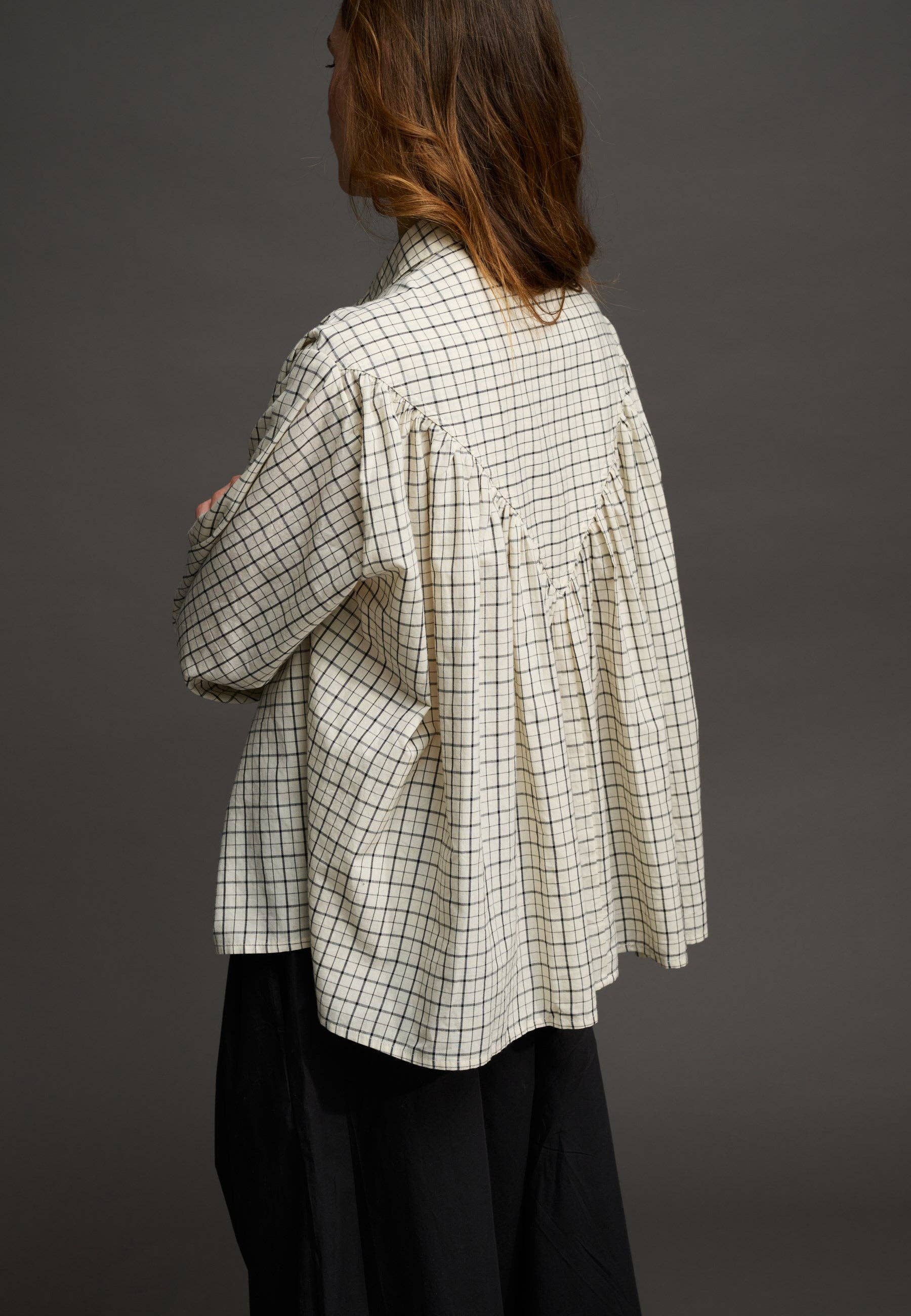 Glow shirt check: Ecru/moonless night / L