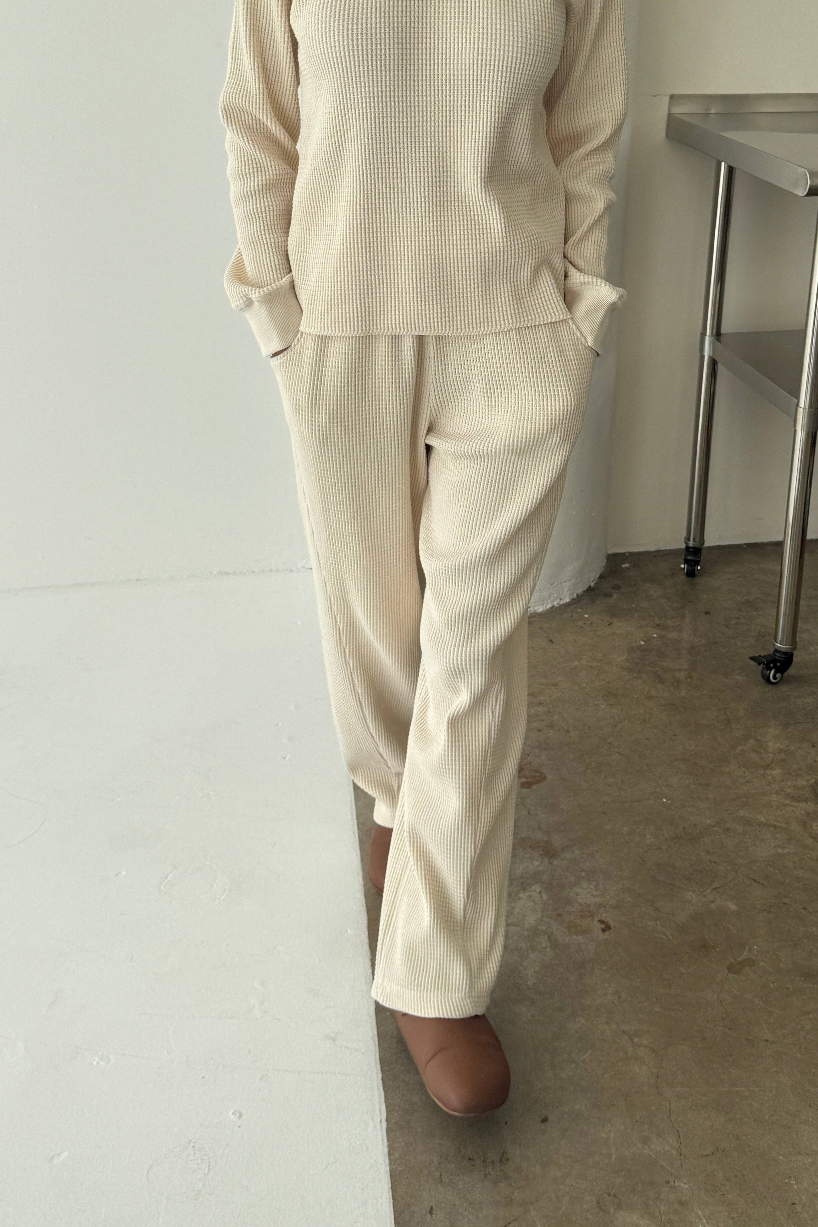 Waffle Lo Pants Naturel - Le Bon Shoppe