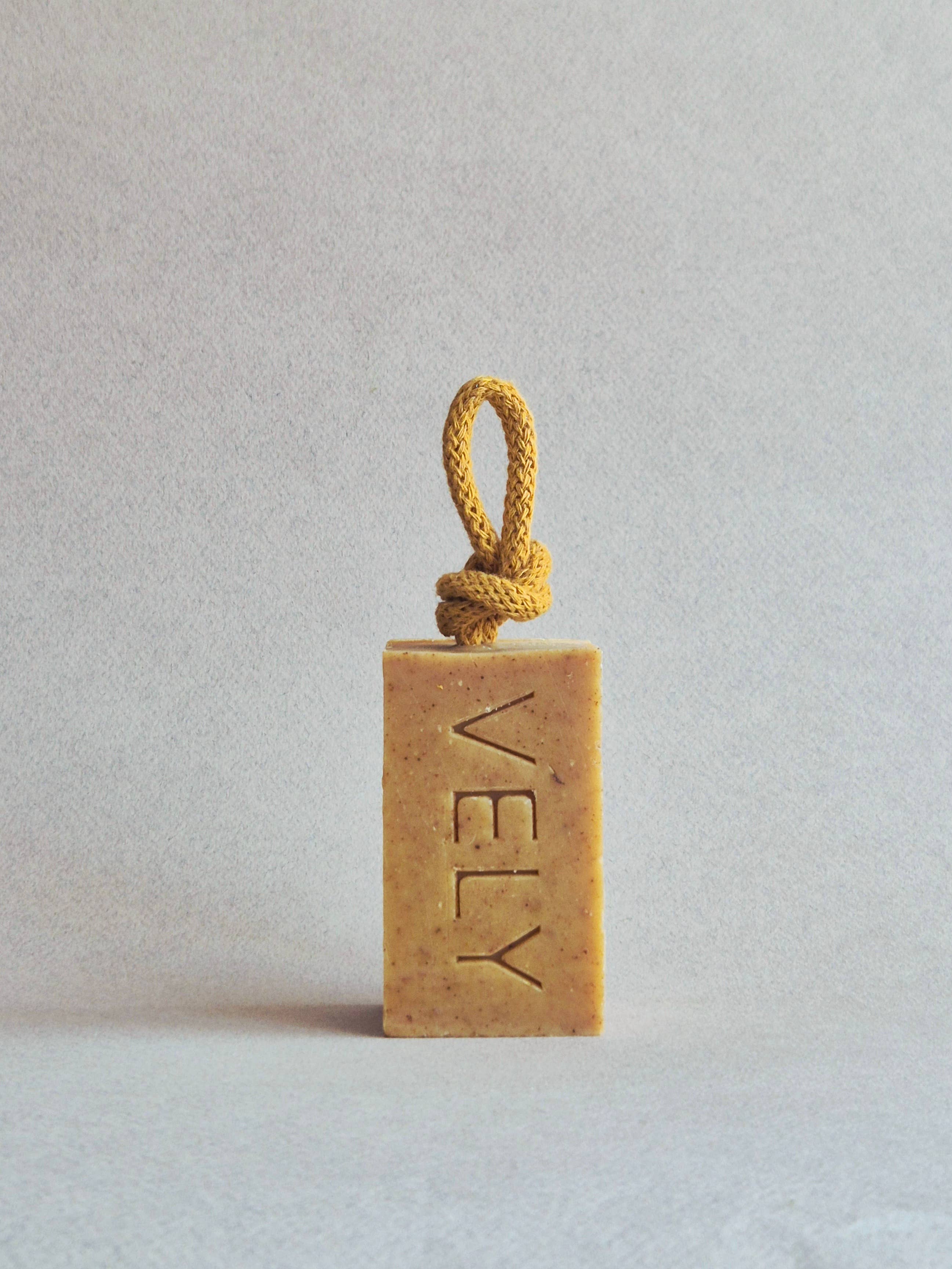 Natural Handmade Soap On A Rope "Orange Kiss"
