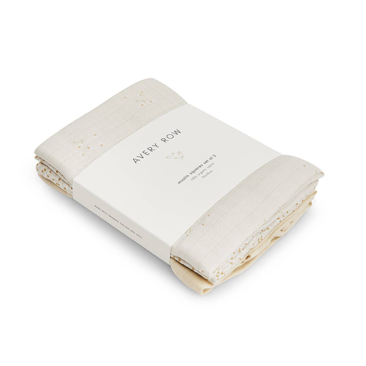 Avery Row Organic Cotton Muslin Squares, Set of 3 – Wild Chamomile