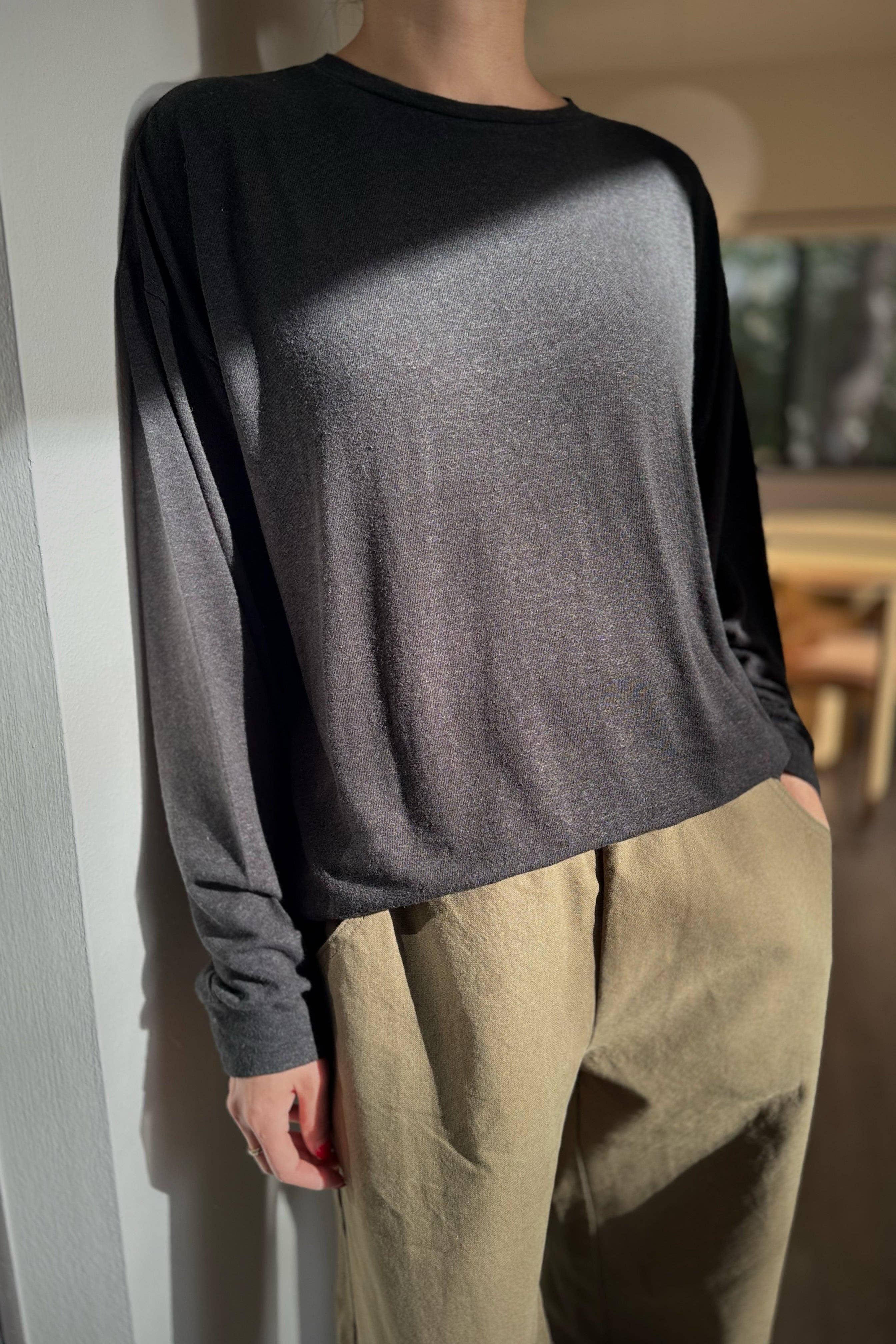 Haze Linen Blend Tee: Moonbeam  - Le Bon Shoppe