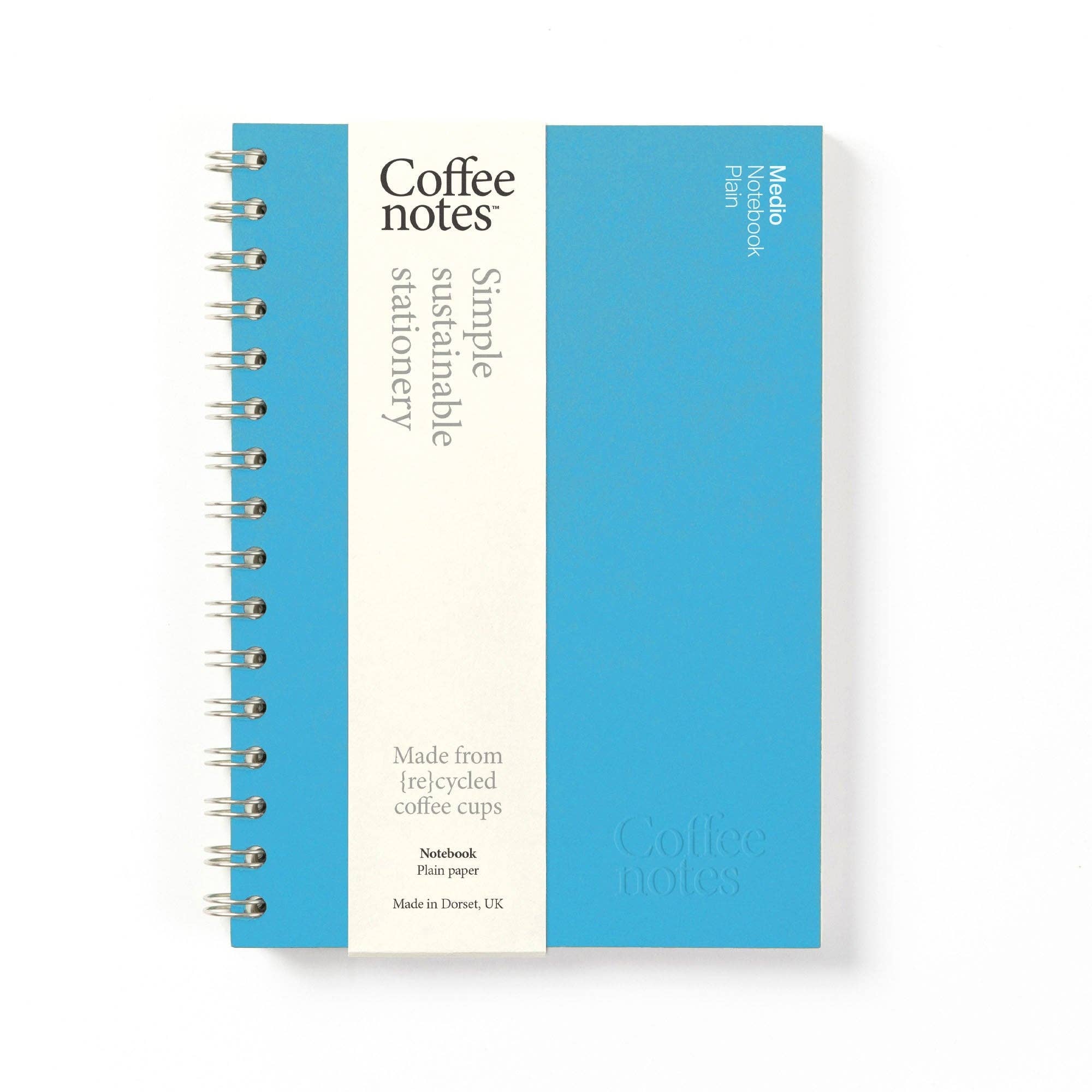 Deep Blue Wirebound Notebook (Plain): Grande