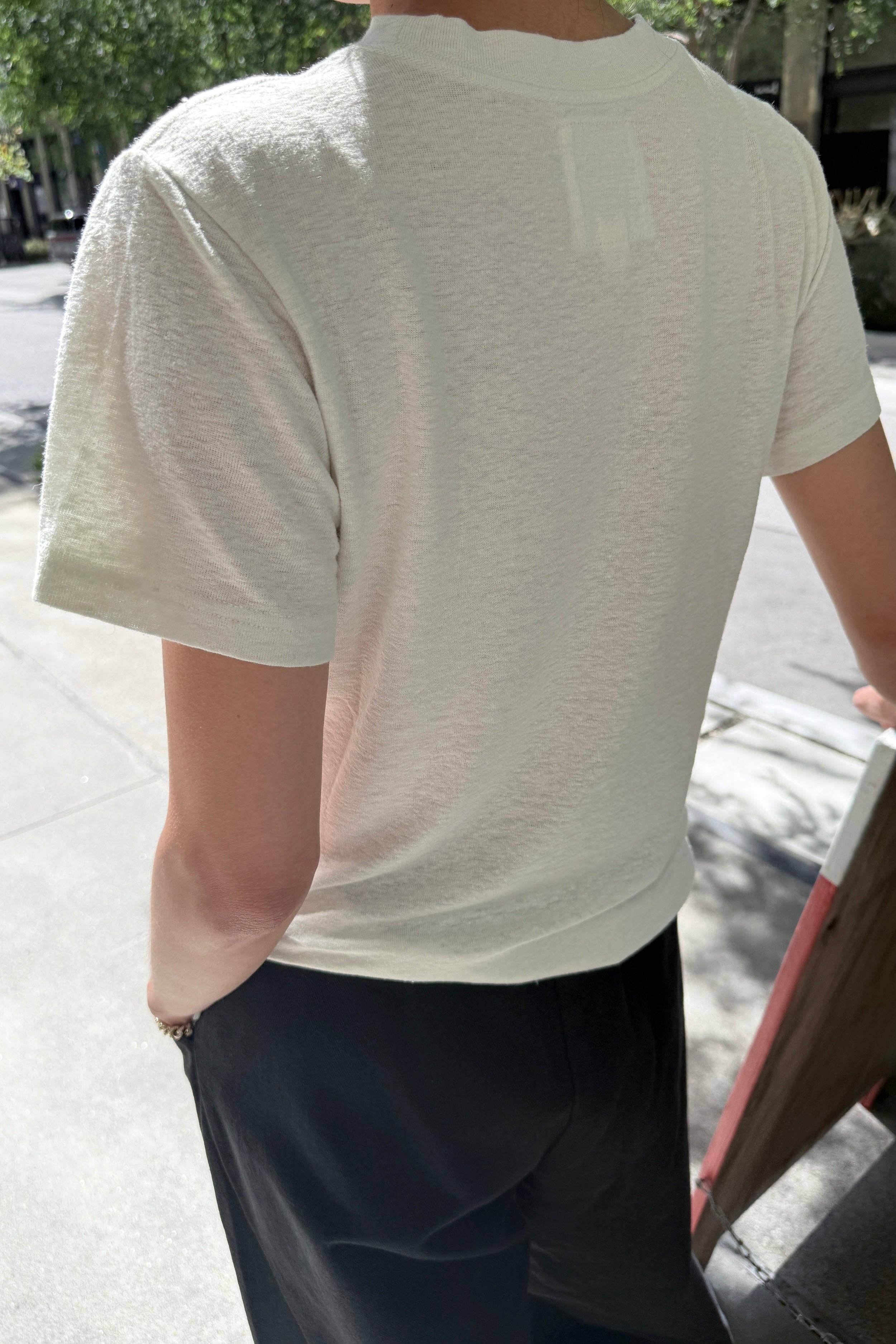 Bo Linen Blend Tee in Salt — Le Bon Shoppe