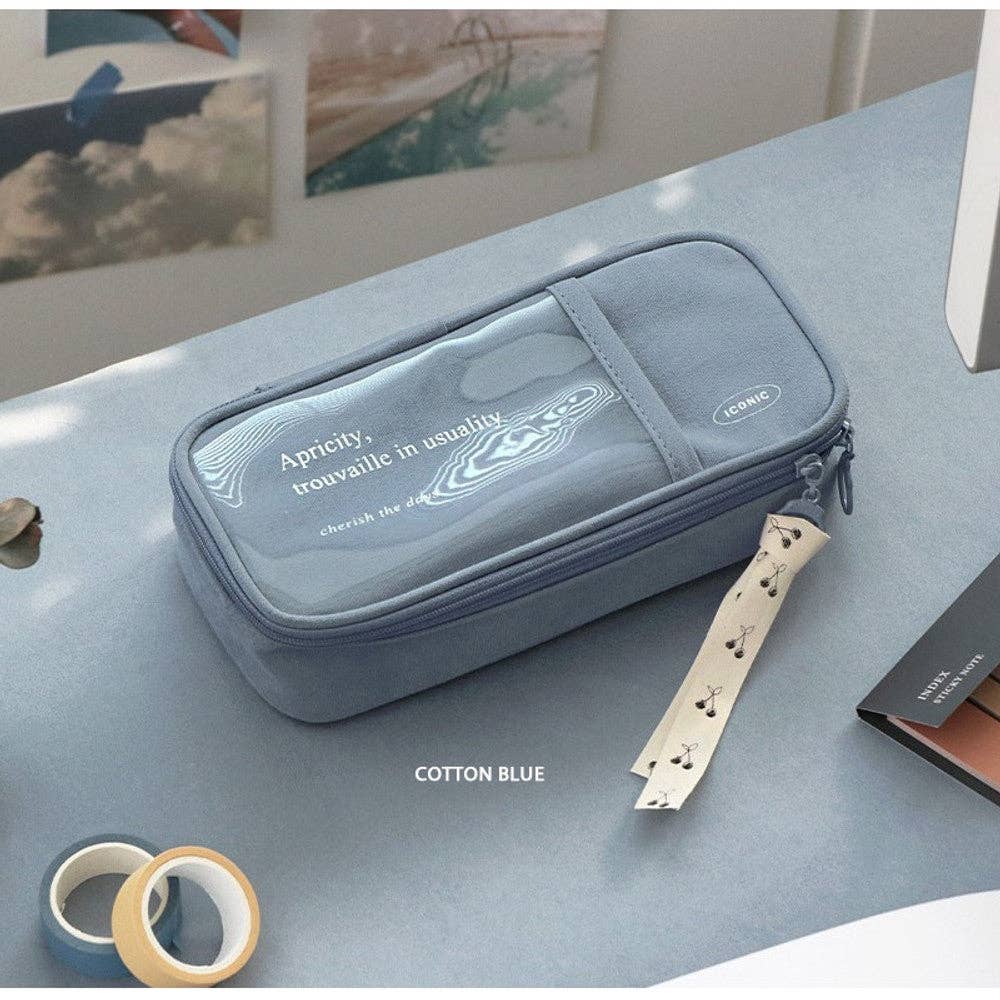 Iconic Cottony Grand Pen Case: Charcoal