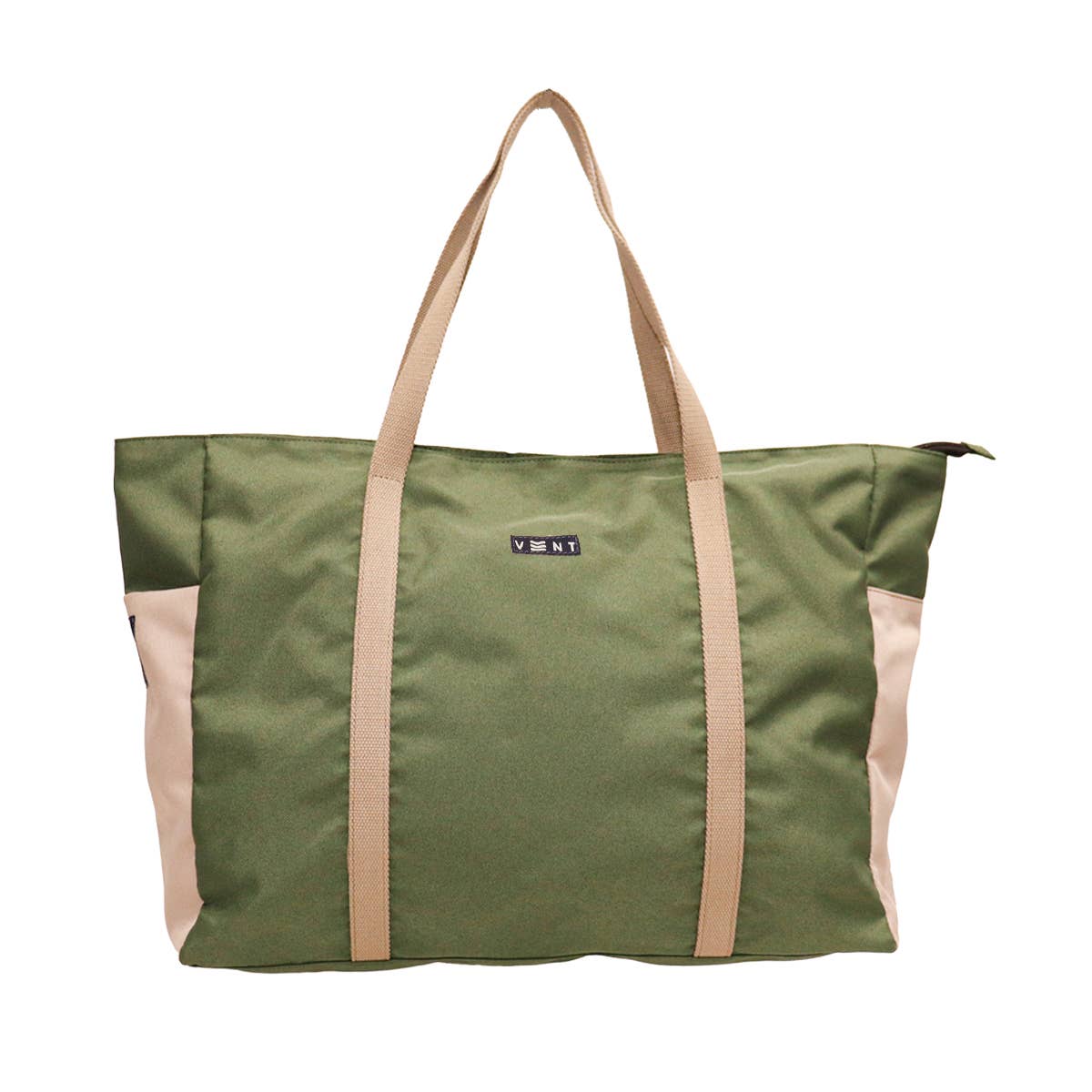Large Zipped Shopper Bag - Recycled Ocean Plastic - Green