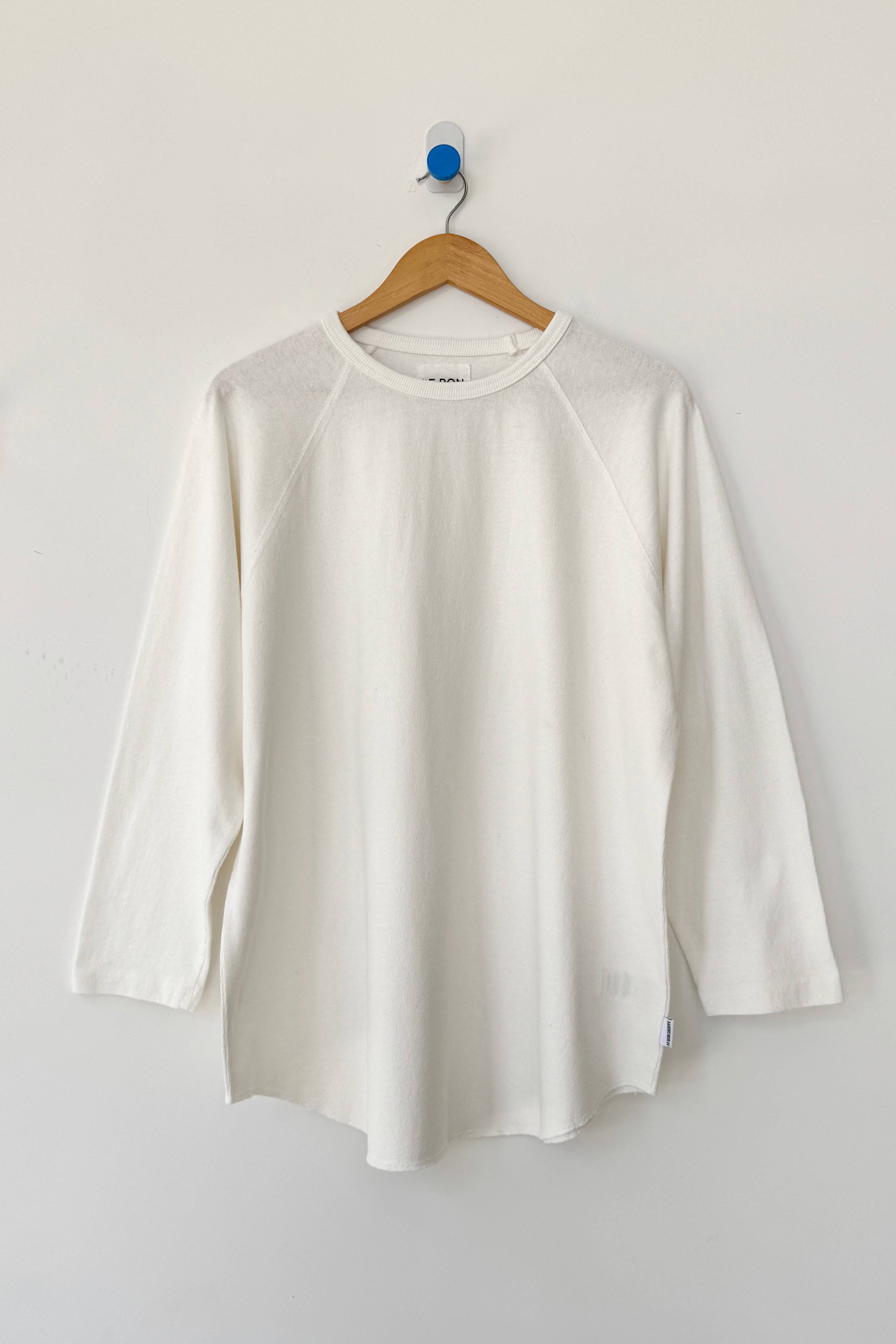 Heavy Cotton Raglan Tee (3XS/S-2M/L): White Cotton