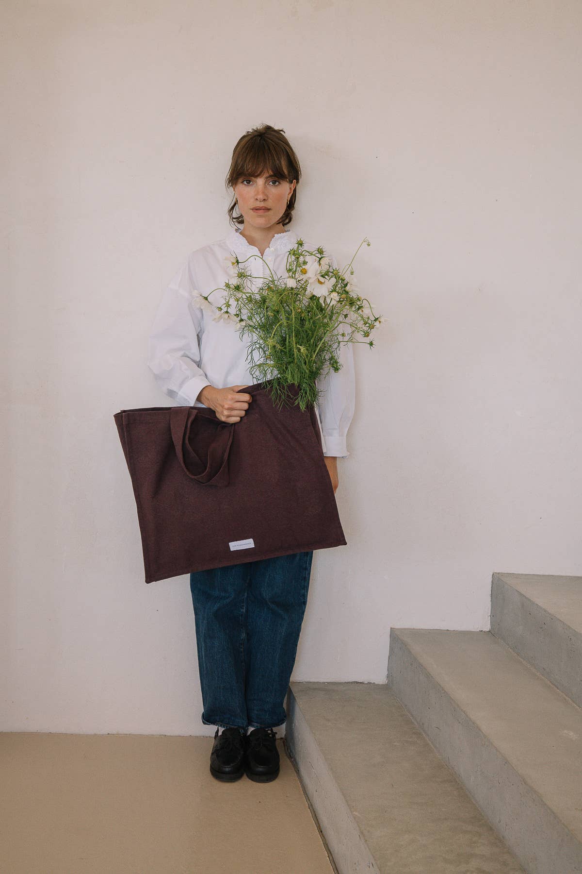 Organic Cotton Canvas Tote Bag in Eggplant Purple