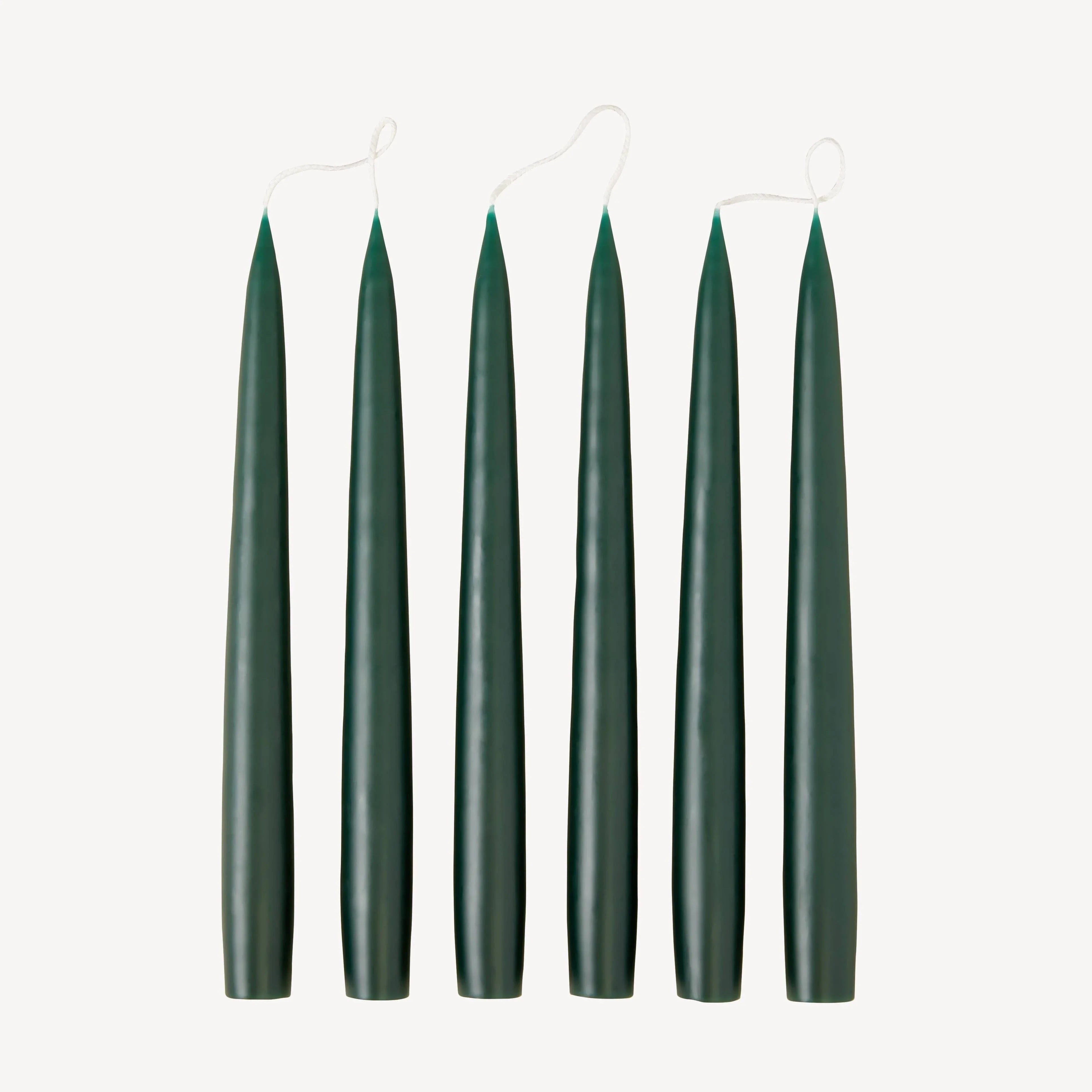 OVO Things dark green beeswax taper candles, set of five, premium minimalist design