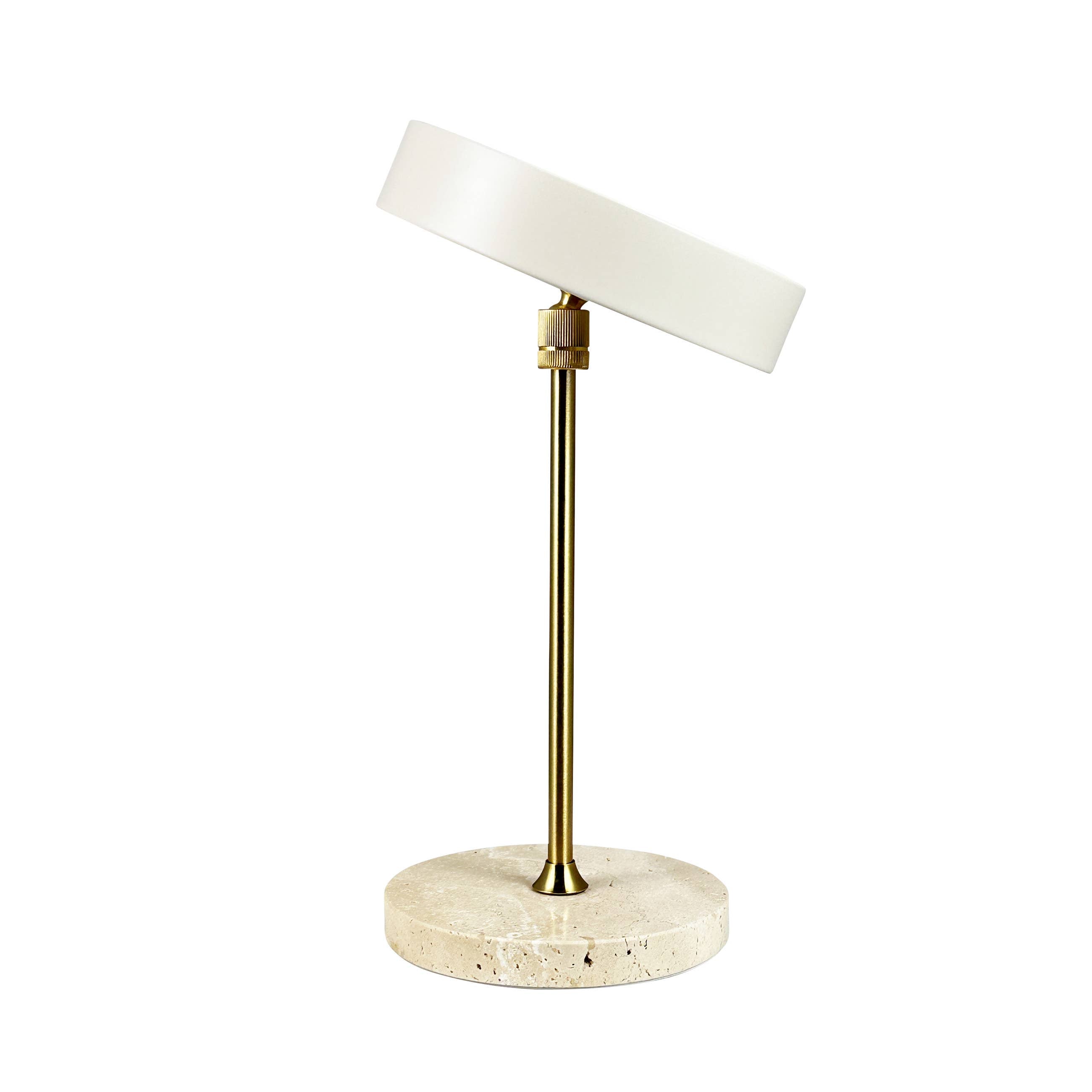 MOONLIGHT LED rechargeable tablelamp beige, brass,travertine