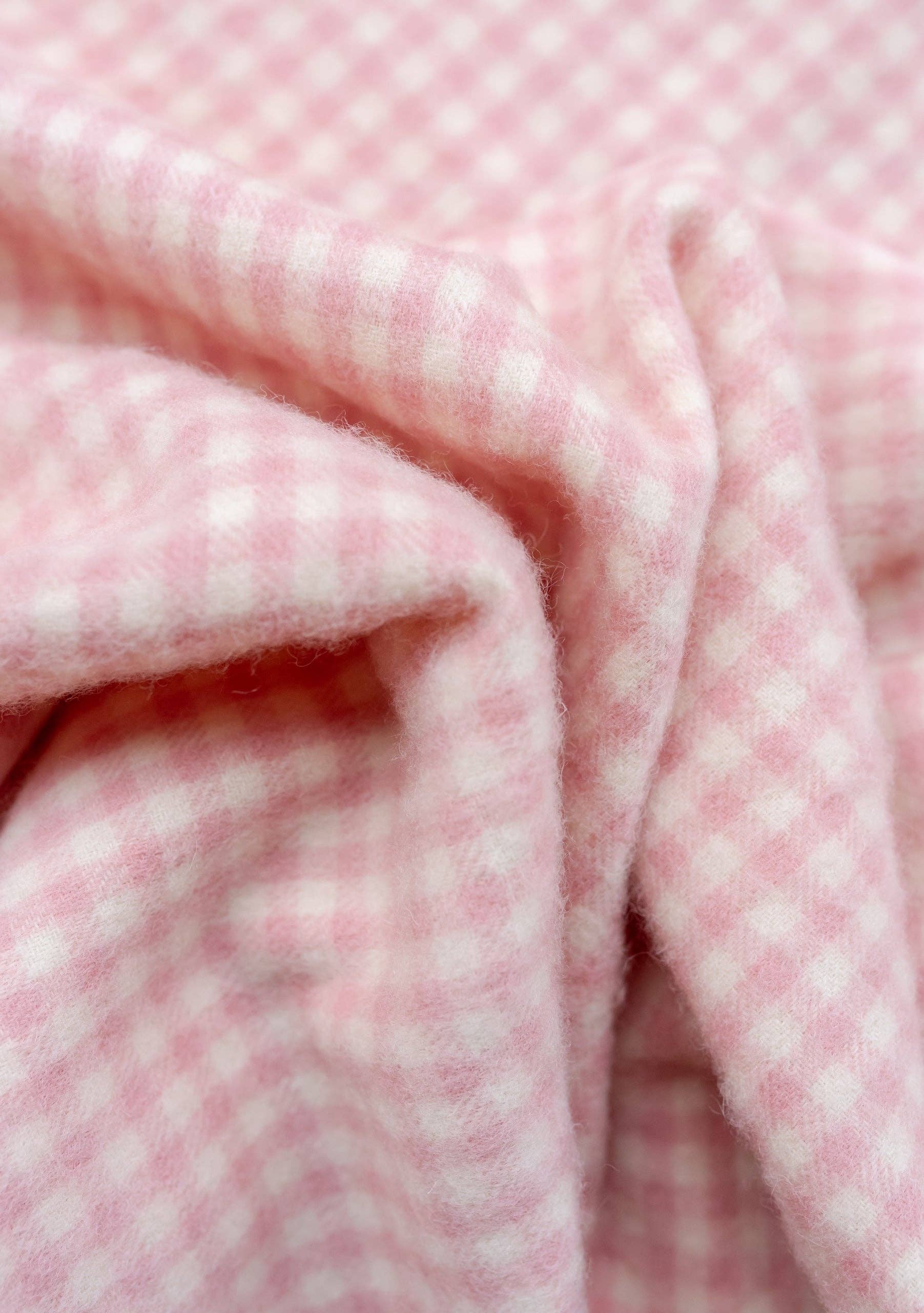 Lambswool Baby Blanket in Pink Gingham -  TBCo