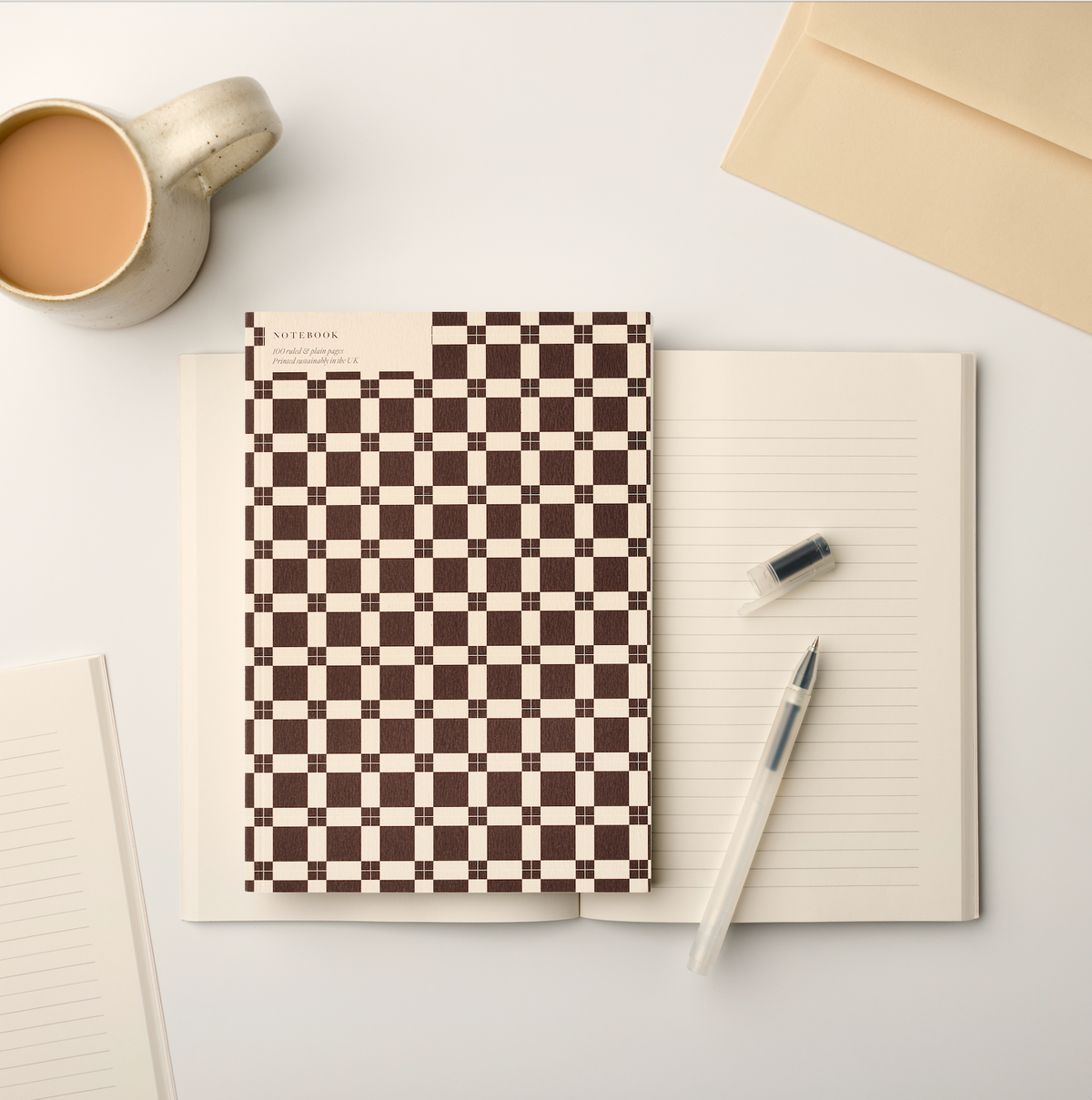 A5 RULED + PLAIN CLARET FLOOR TILE NOTEBOOK