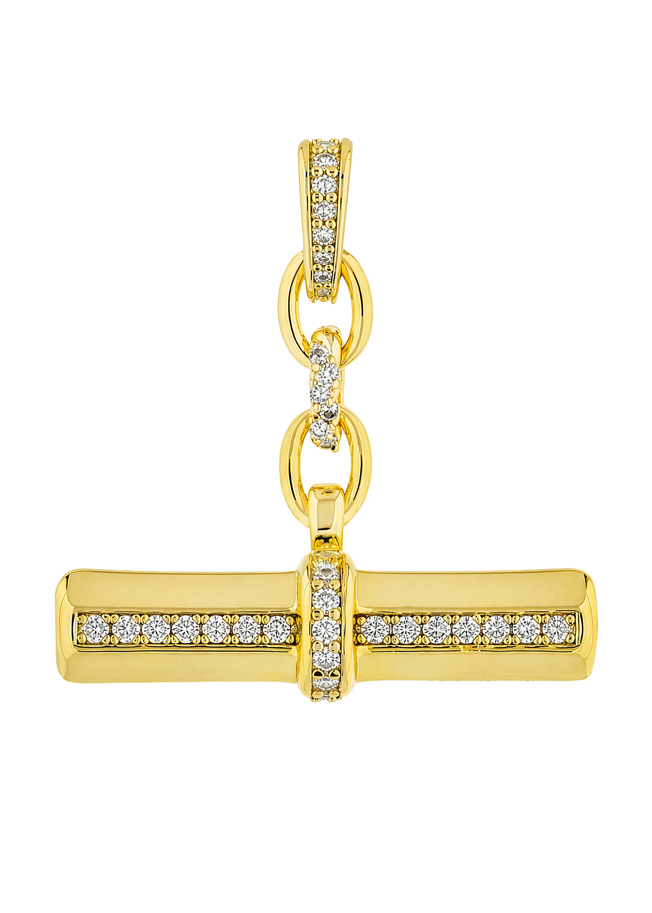 T-Bar Pendant in White on Classic 16" Belcher — Atelier 18