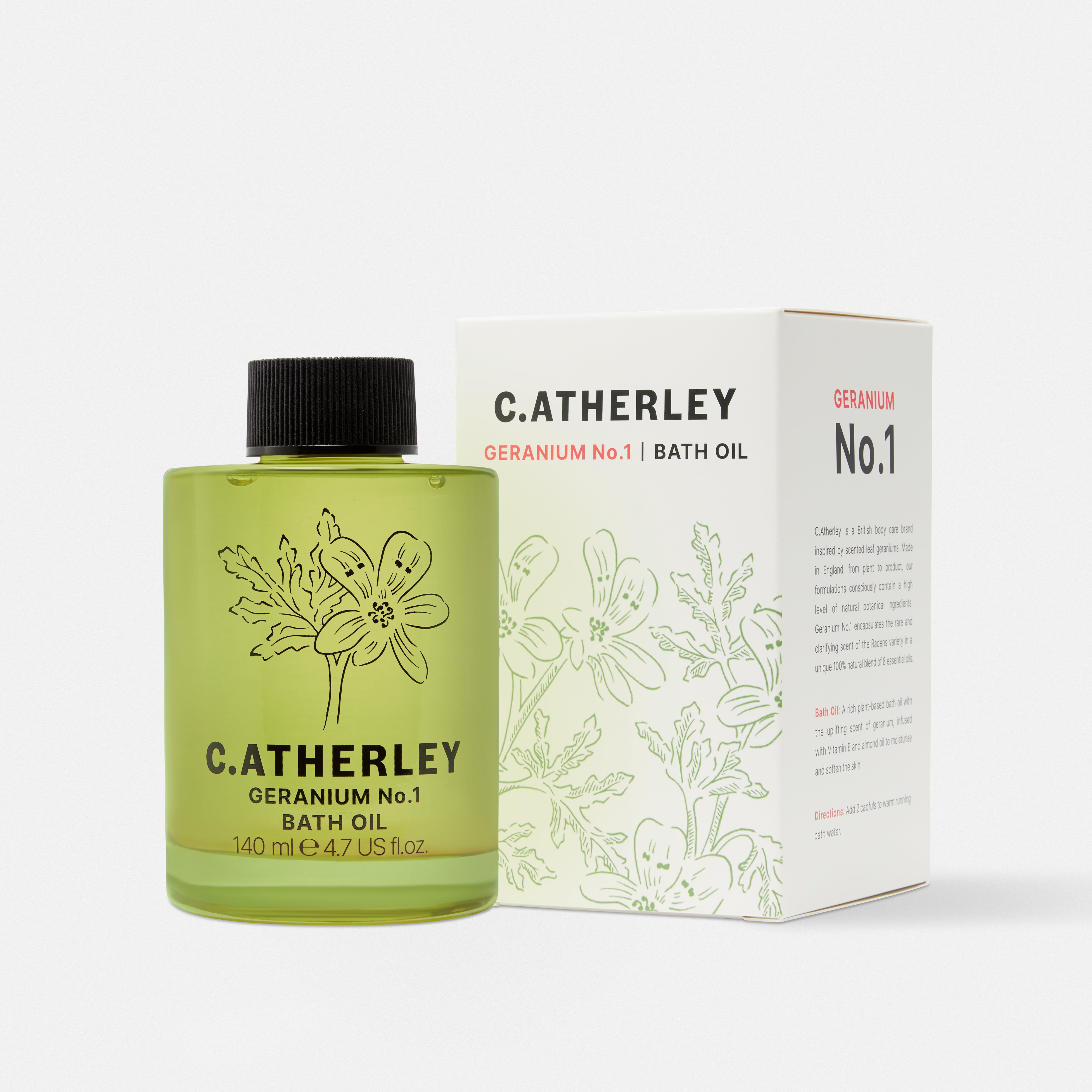 C Atherley Geranium No. 1  Bath Oil 140ml