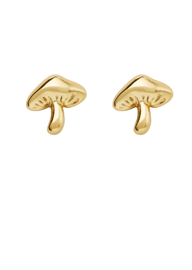 Golden Mushroom Studs - by Atelier 18