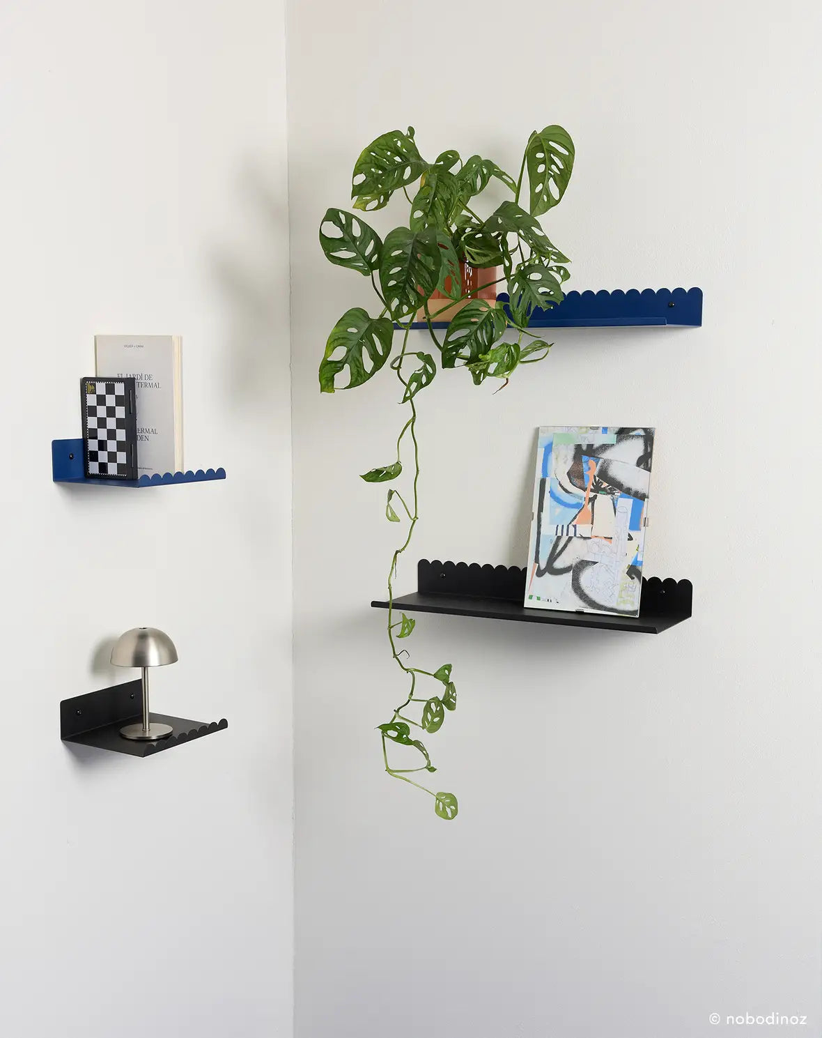 Nobodinoz Lacquered Steel Wall Shelf - Small