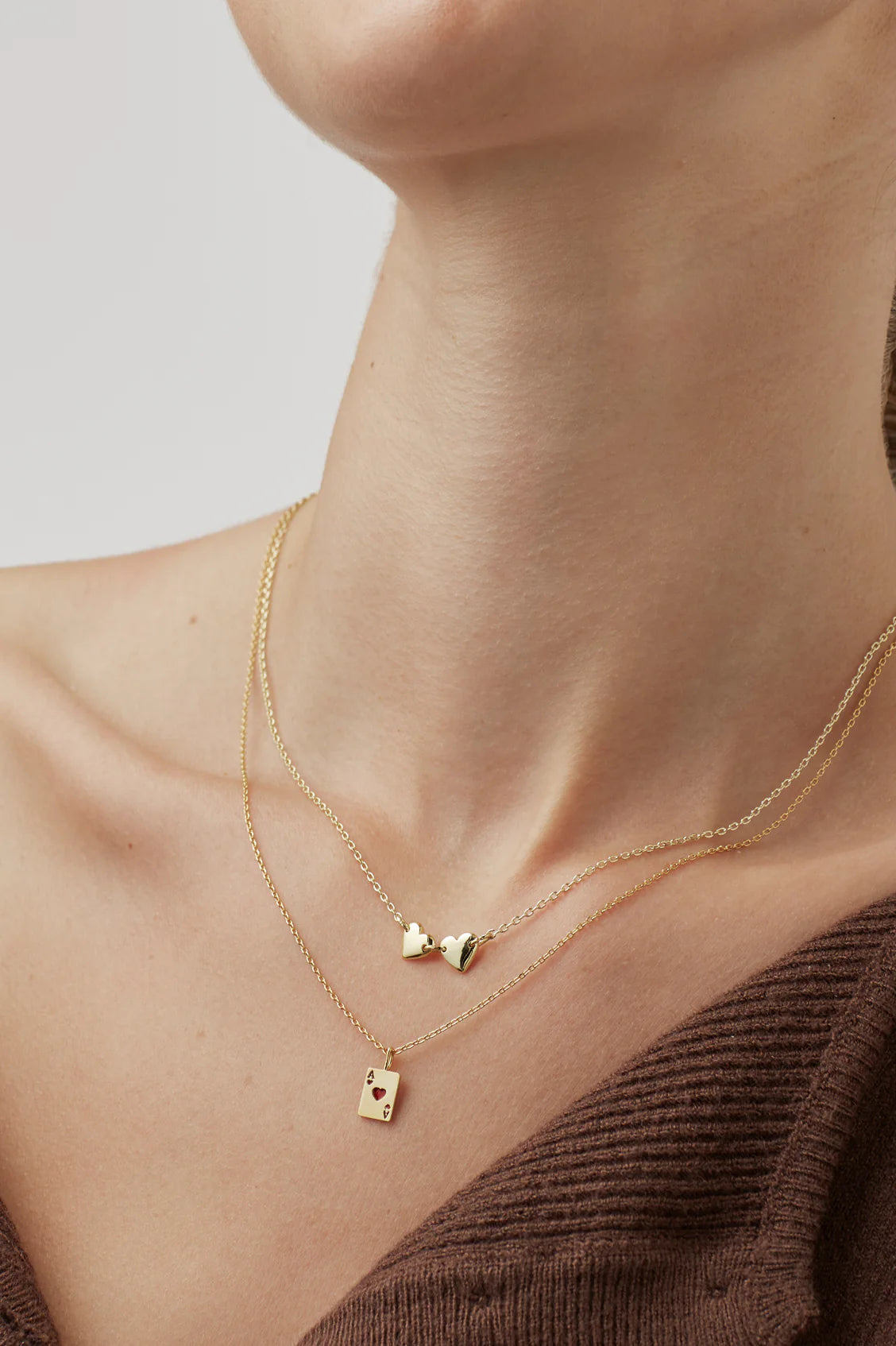 Gold Plated Ace of Hearts Necklace - Estella Bartlett