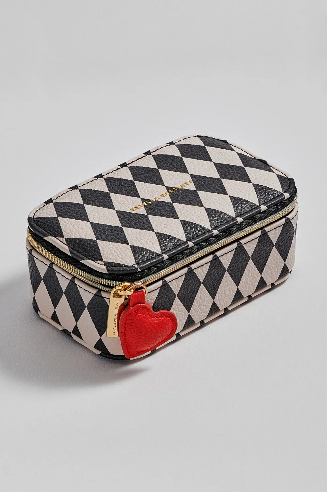 Harlequin Print Mini Jewellery Box  - Black Harlequin