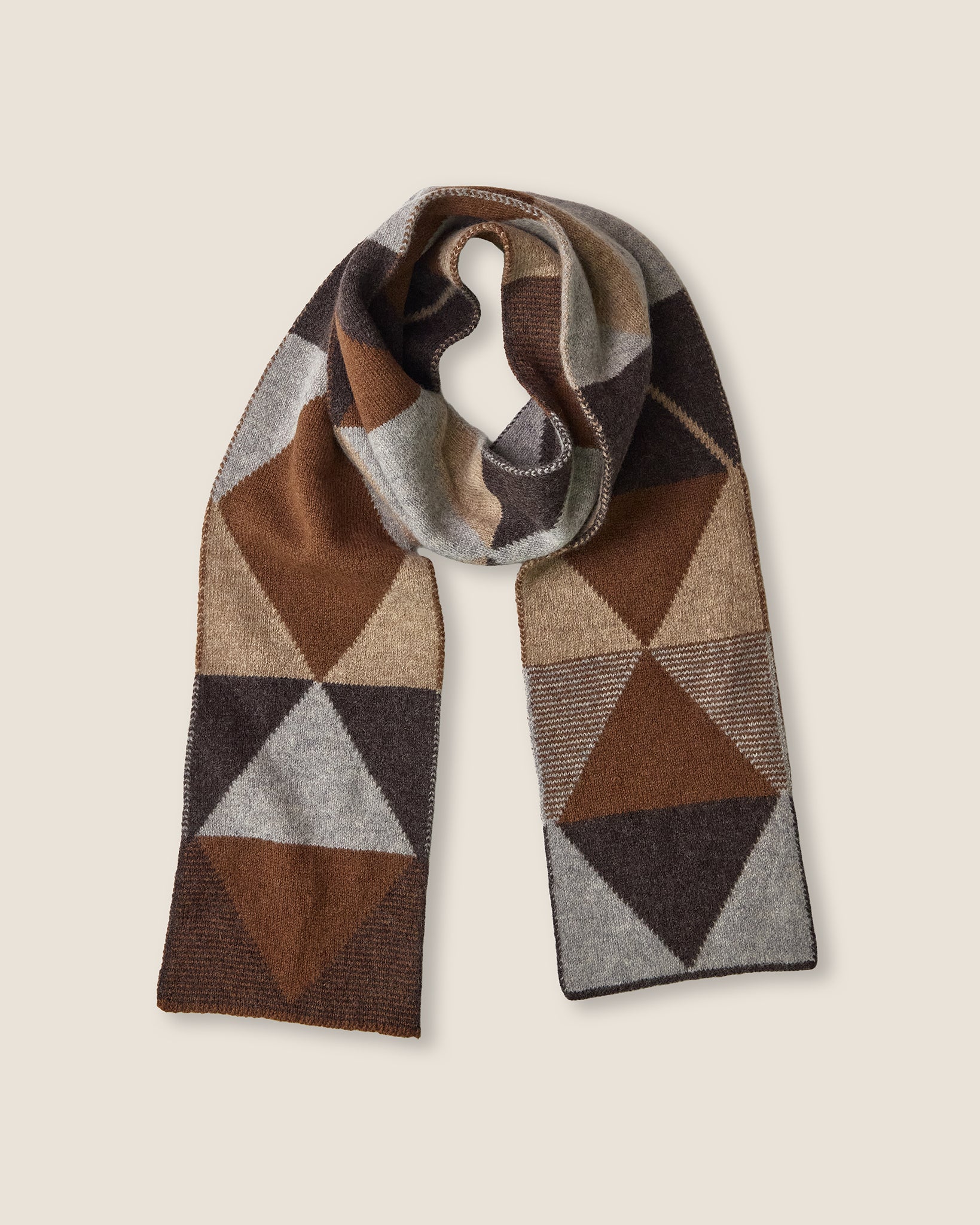 Rove Knitwear Diamond Scarf – Brown