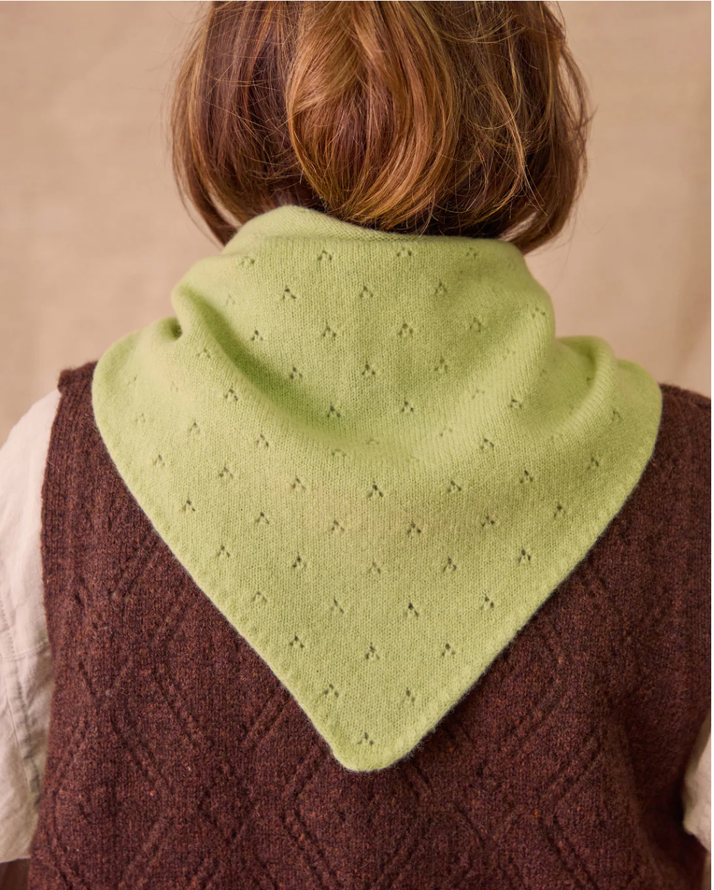 Pointelle Neckerchief in Hispi Green — Rove Knitwear