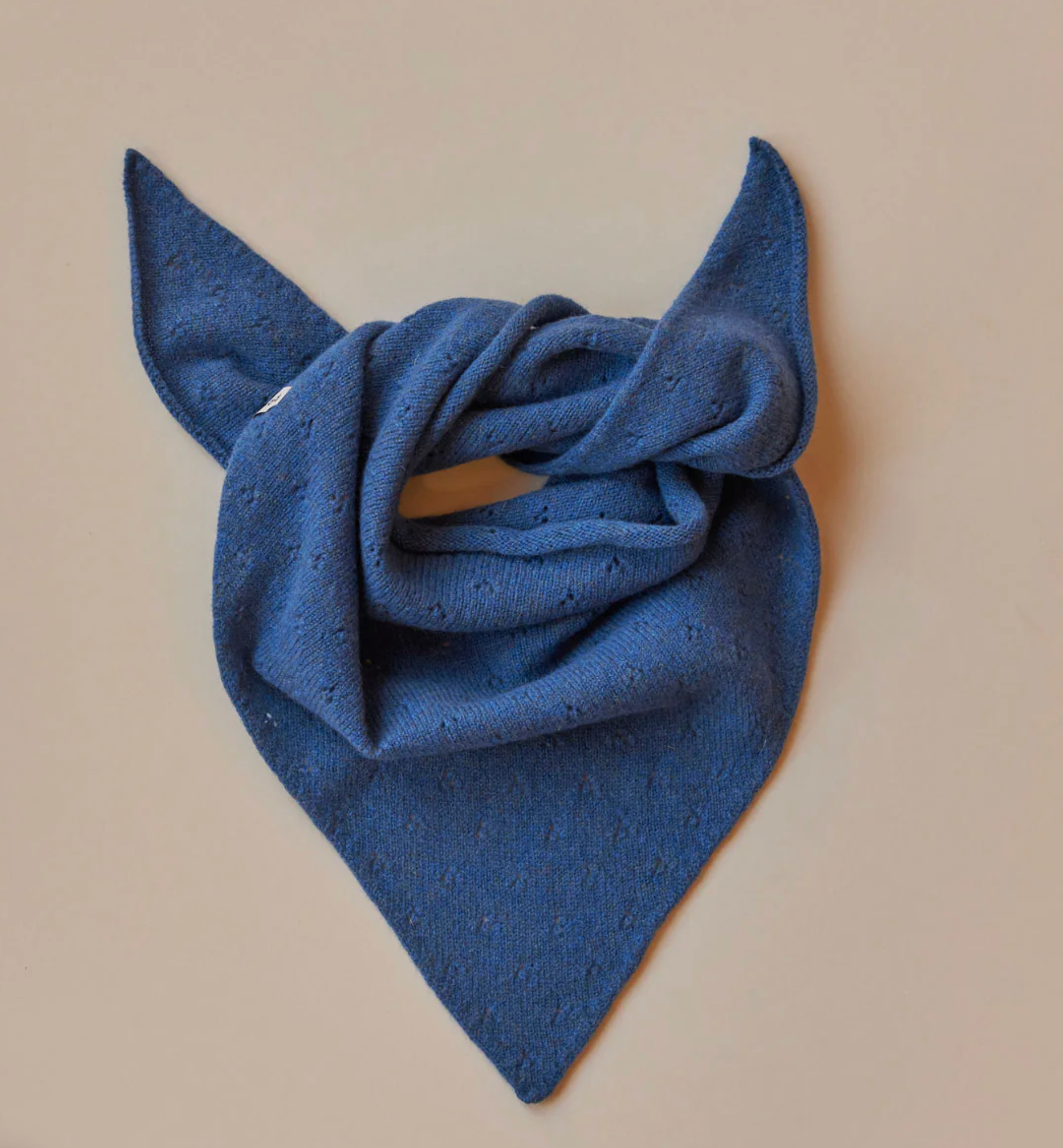 Pointelle Neckerchief in Lapis — Rove Knitwear