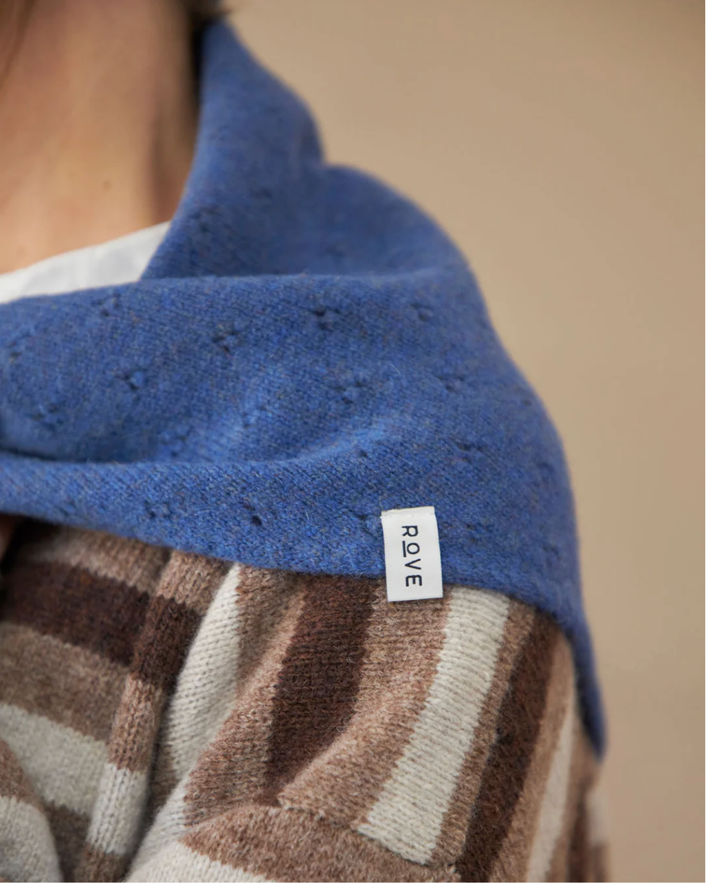 Pointelle Neckerchief in Lapis — Rove Knitwear