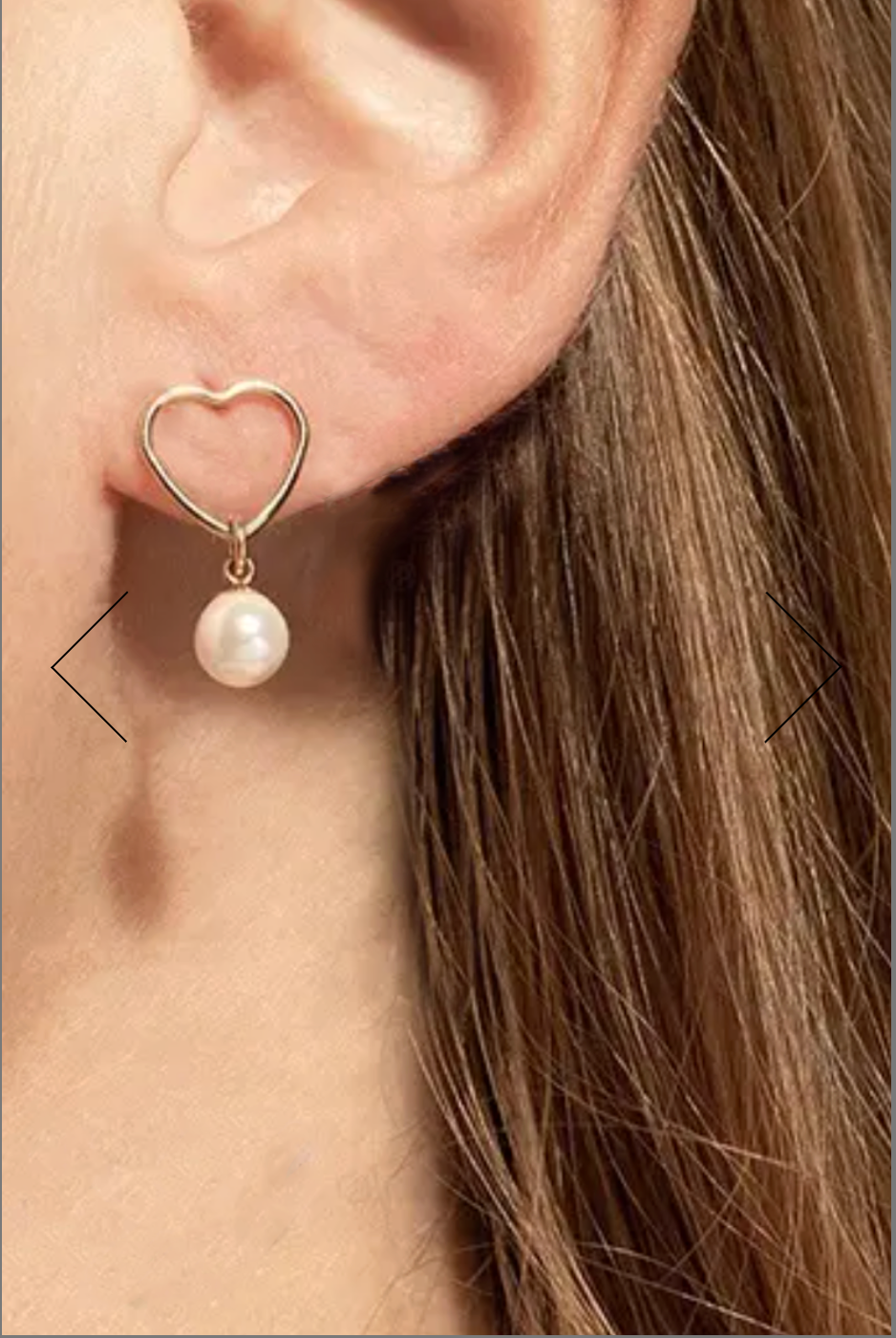 Pearl & Heart Drop Studs - by Atelier 18