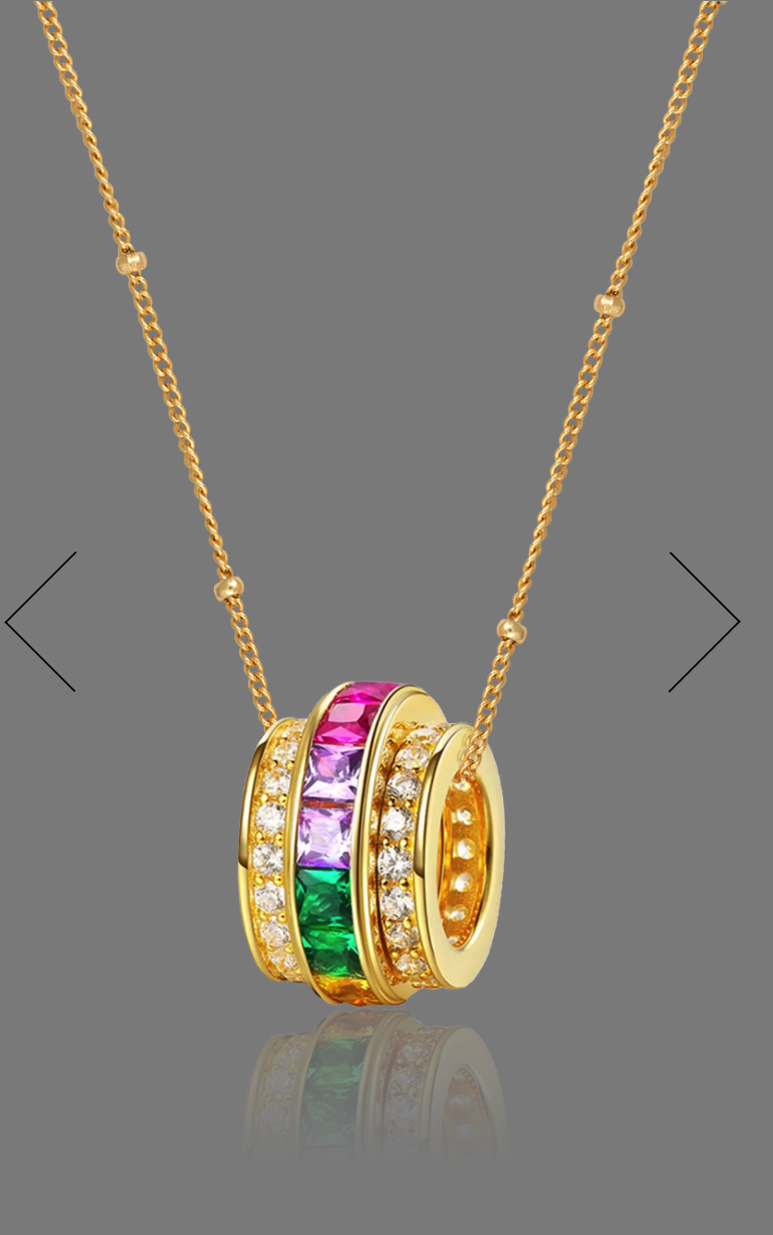 Rainbow Roundal Pendant Necklace - by Atelier 18