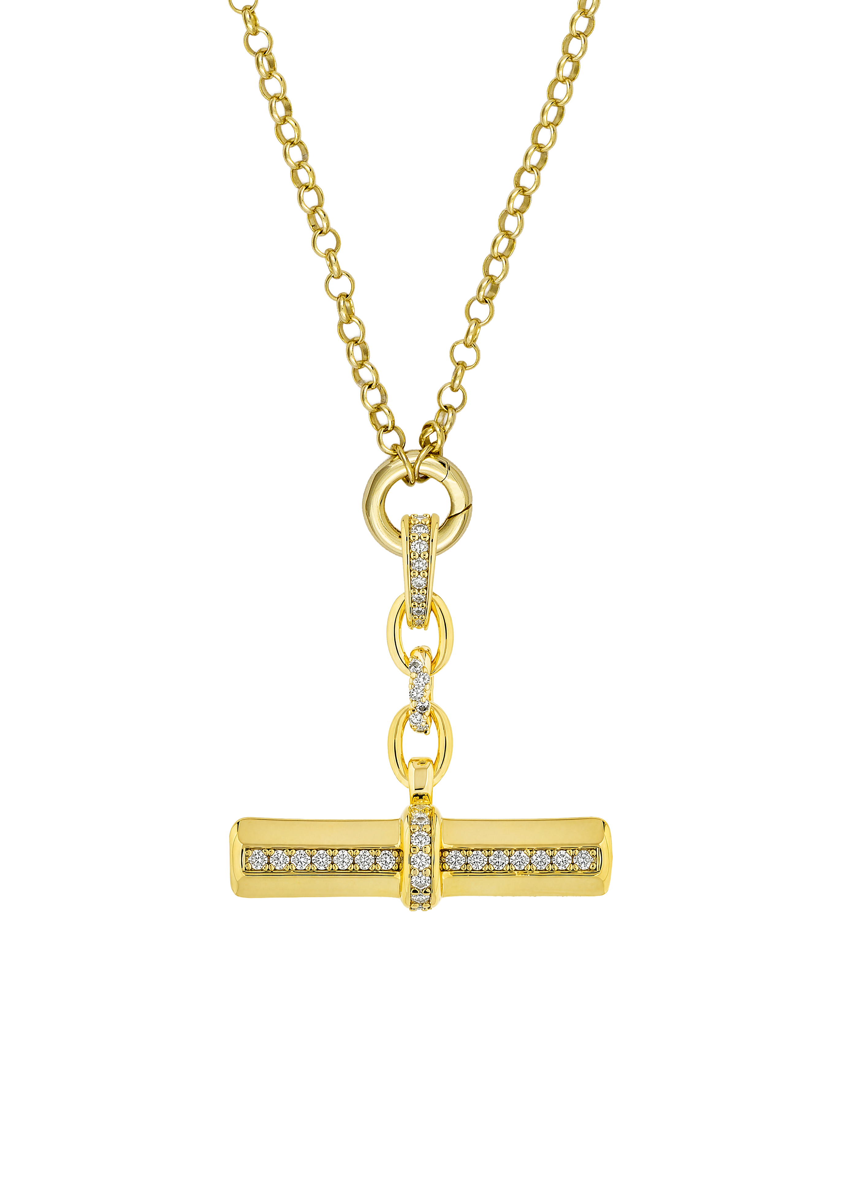 T-Bar Pendant in White on Classic 16" Belcher — Atelier 18