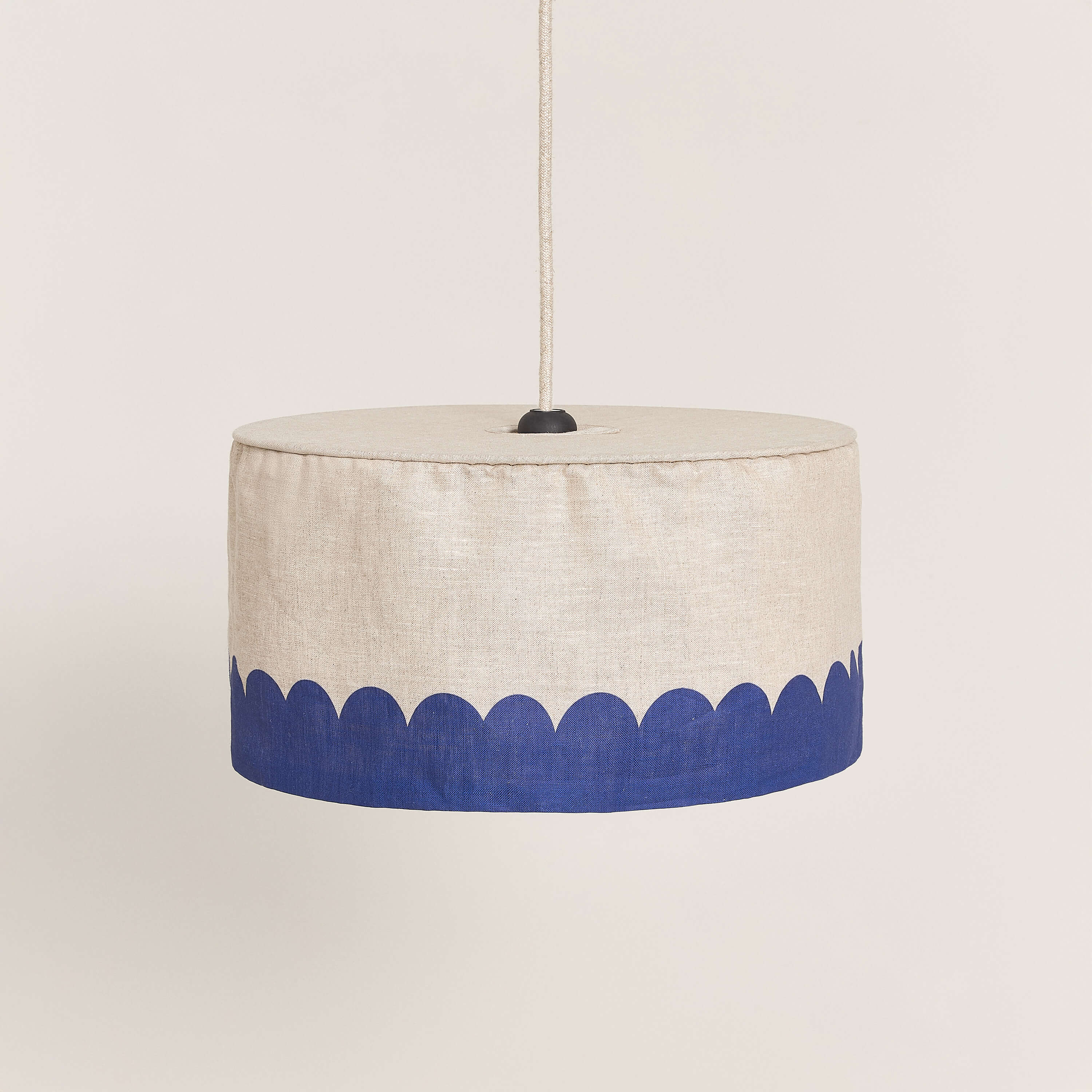 Linen Pendant Lampshade in French Linen 40 cm diameter