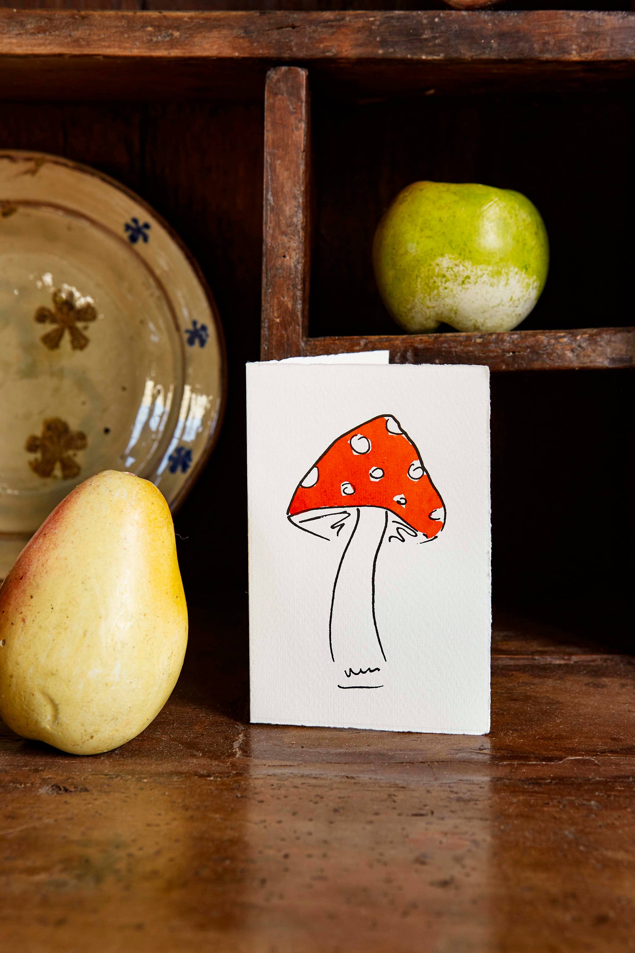 Toadstool Greetings Card: Red