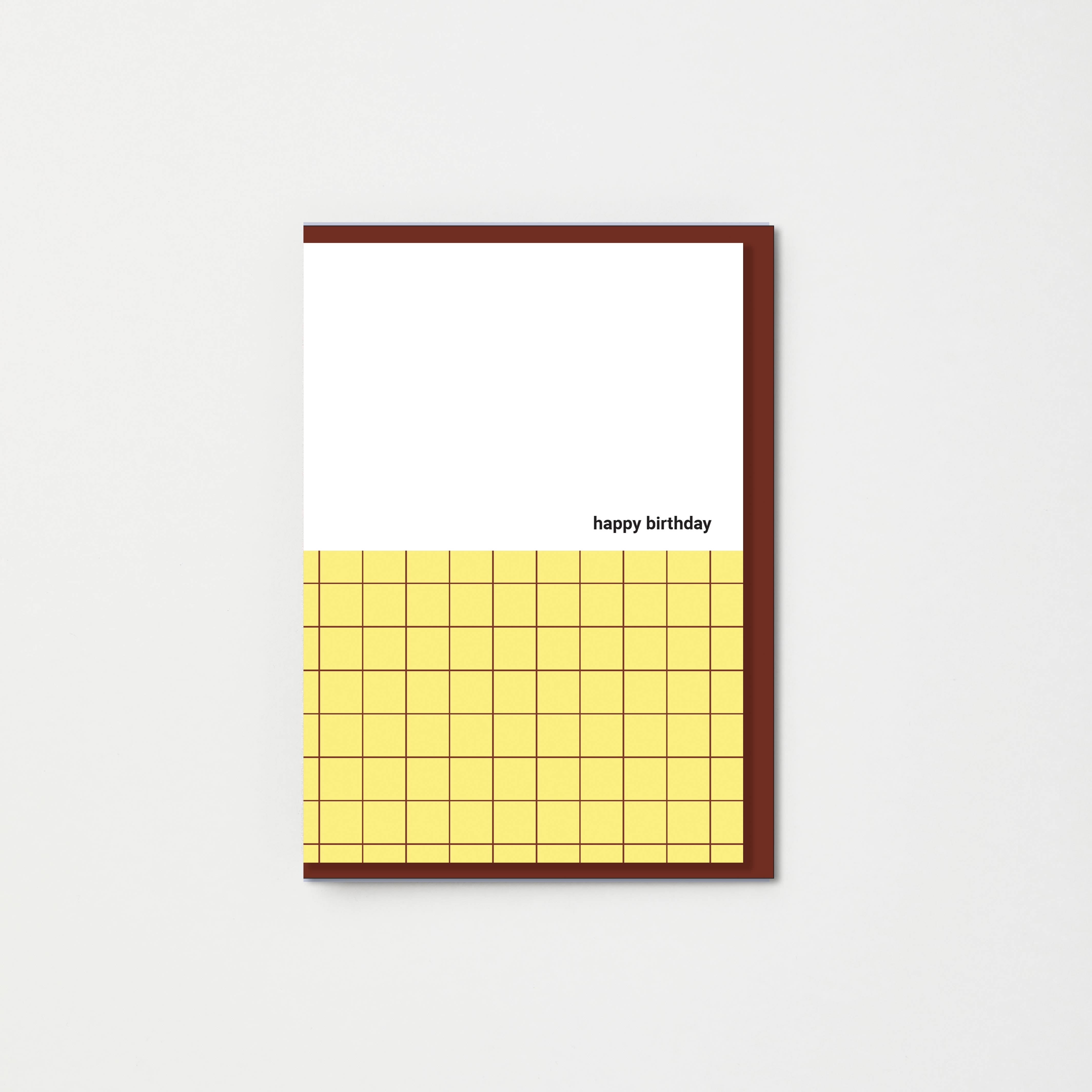 Spring Yellow Happy Birthday Grid Greeting Card