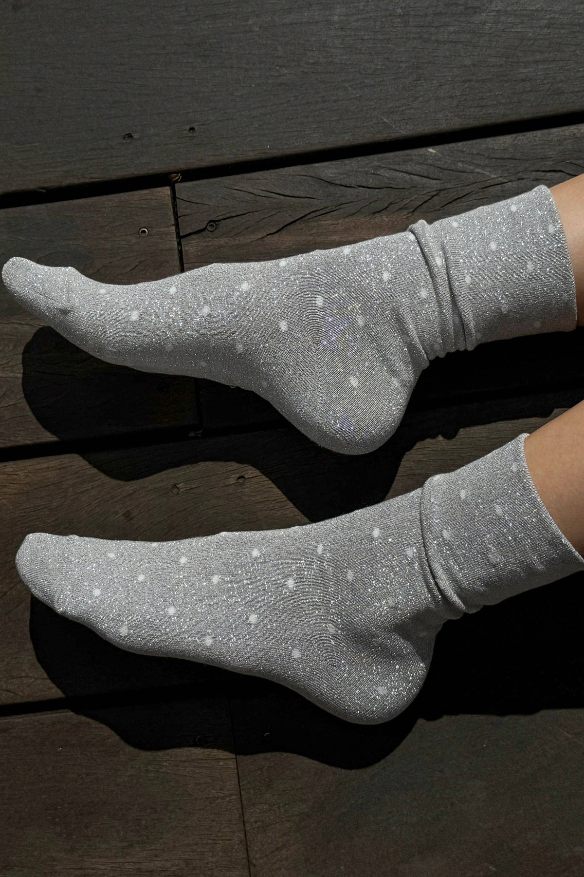 Le Bon Shoppe Lurex Patterned Sneaker Socks – Polka Dot