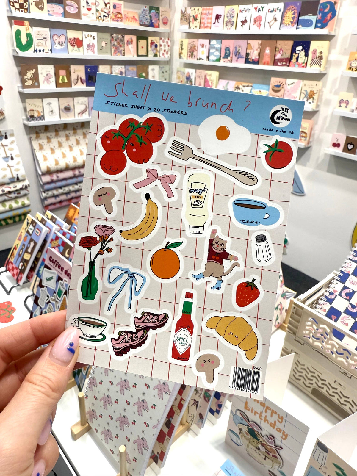 A6 sticker sheet, 20 x mini stickers, Shall we brunch?