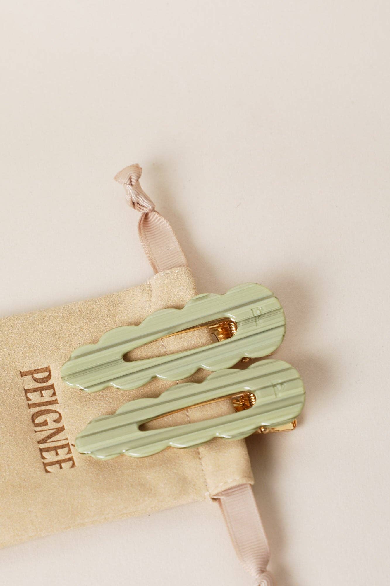 Signature Hair Clips - Sage (Pair) - Peignee Paris