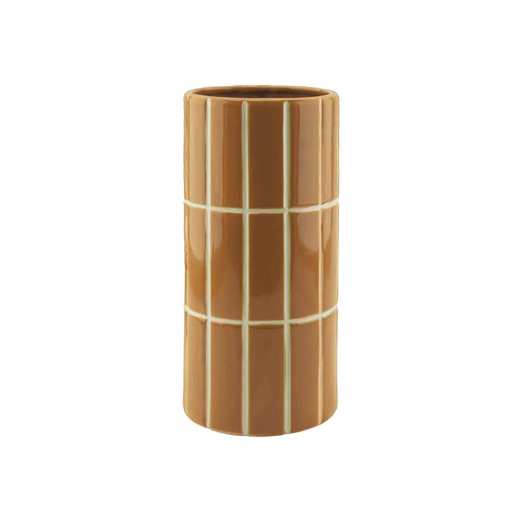 Ochre tile vase