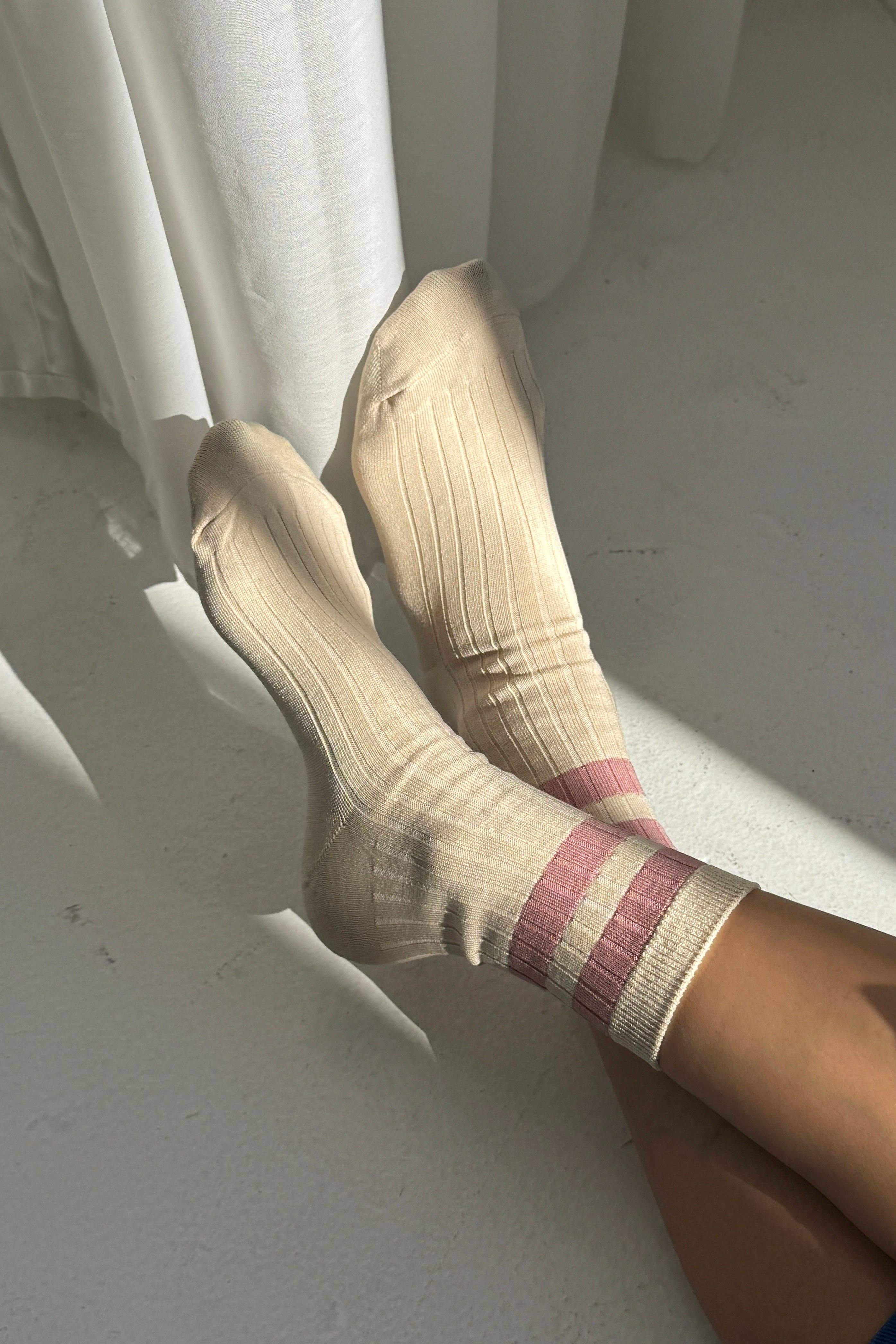 Her Varsity Socks Rose - Le Bon Shoppe