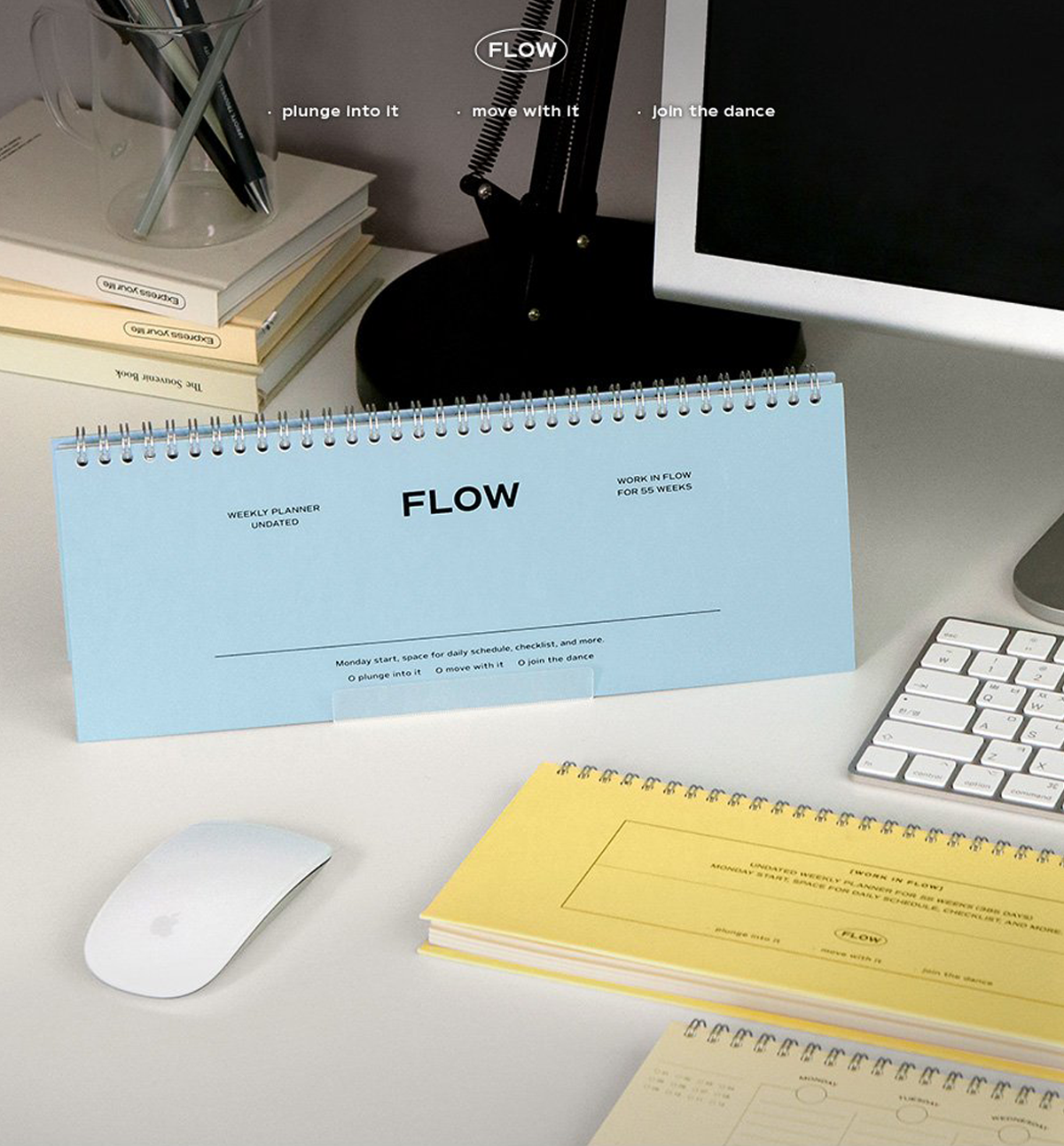 Iconic Flow Weekly Undated Planner: Soft Blue