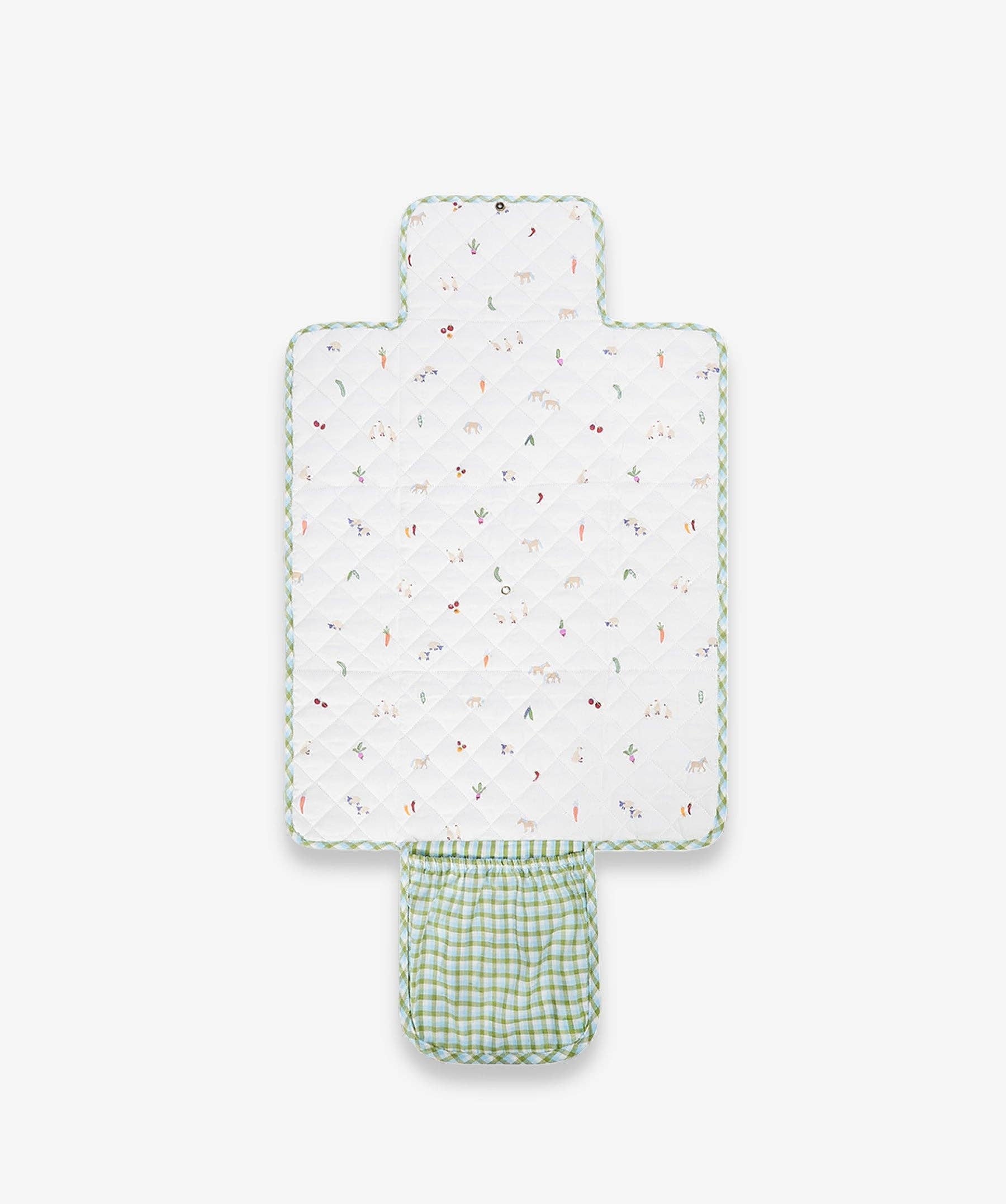 Cotton Travel Baby Changing Mat - Greenhouse Gingham