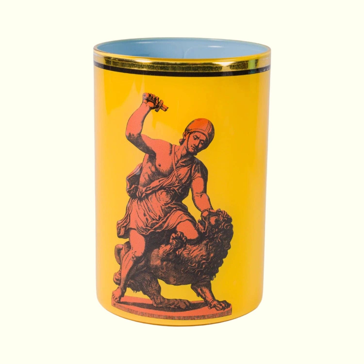 Roman Soldier & Lion Brush Pot