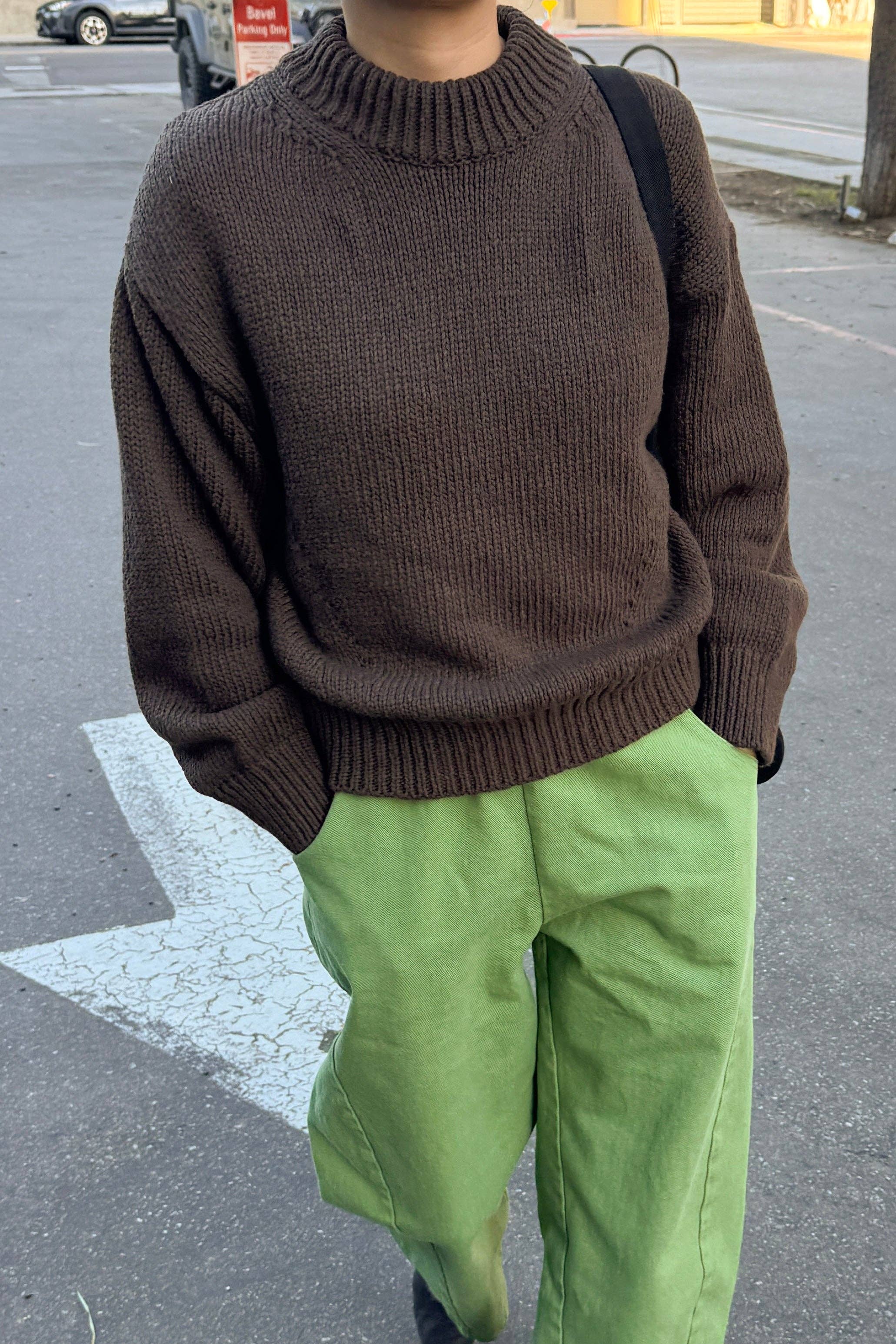 Zoe Cotton Sweater Brown - Le Bon Shoppe