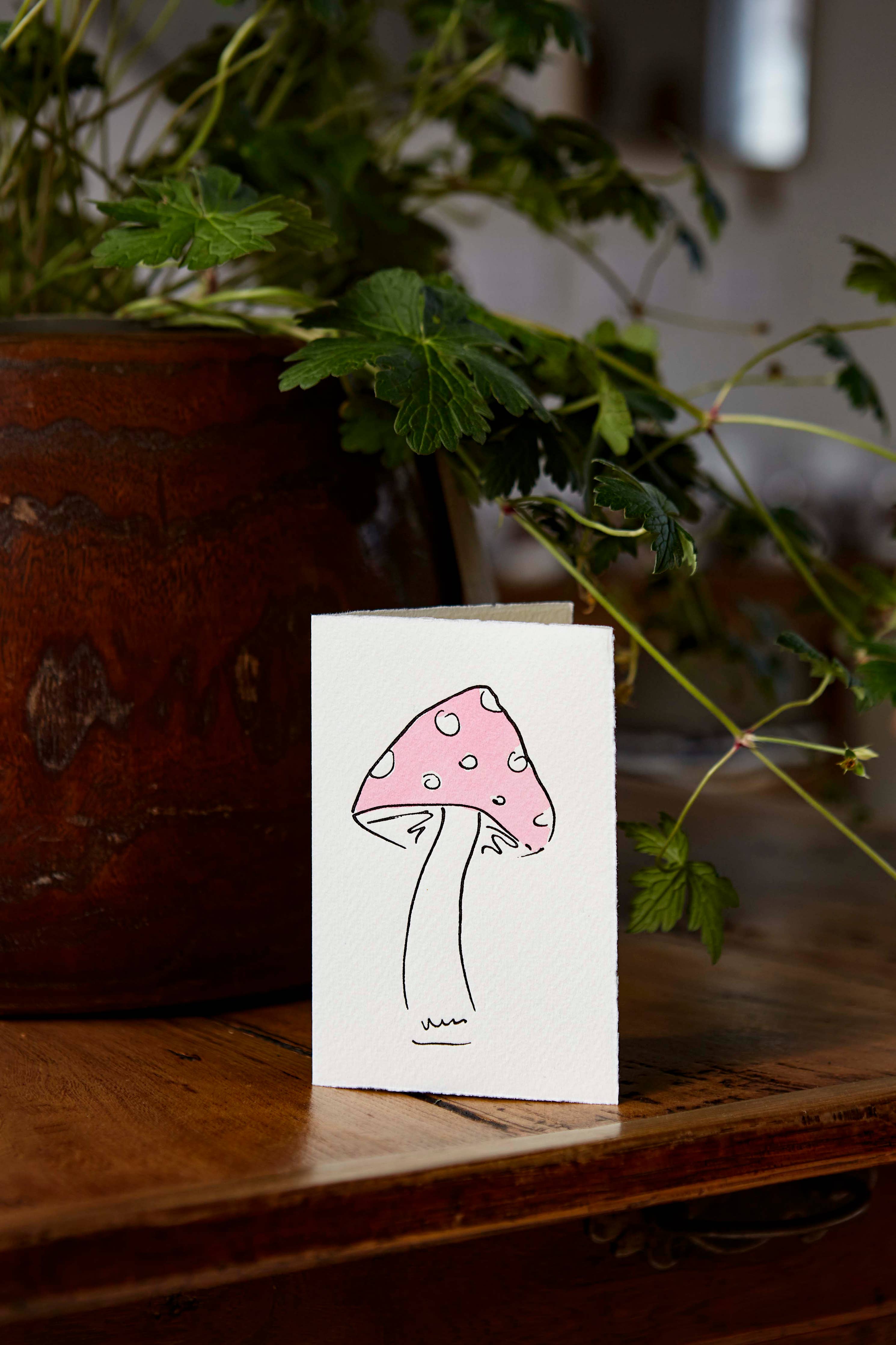 Toadstool Greetings Card: Red
