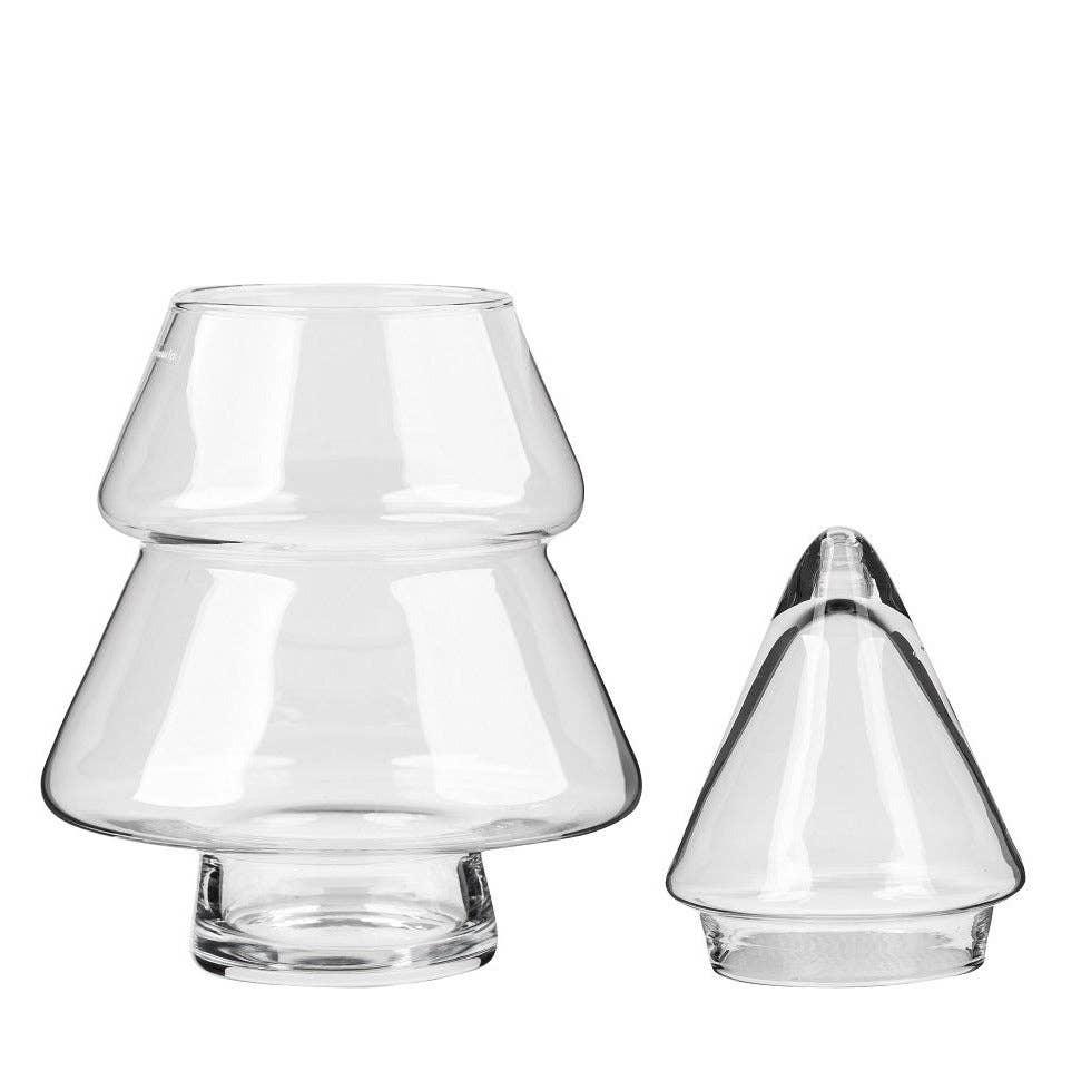 Ferm Living glass tree-shaped decorative objects, clear glass, minimalist design