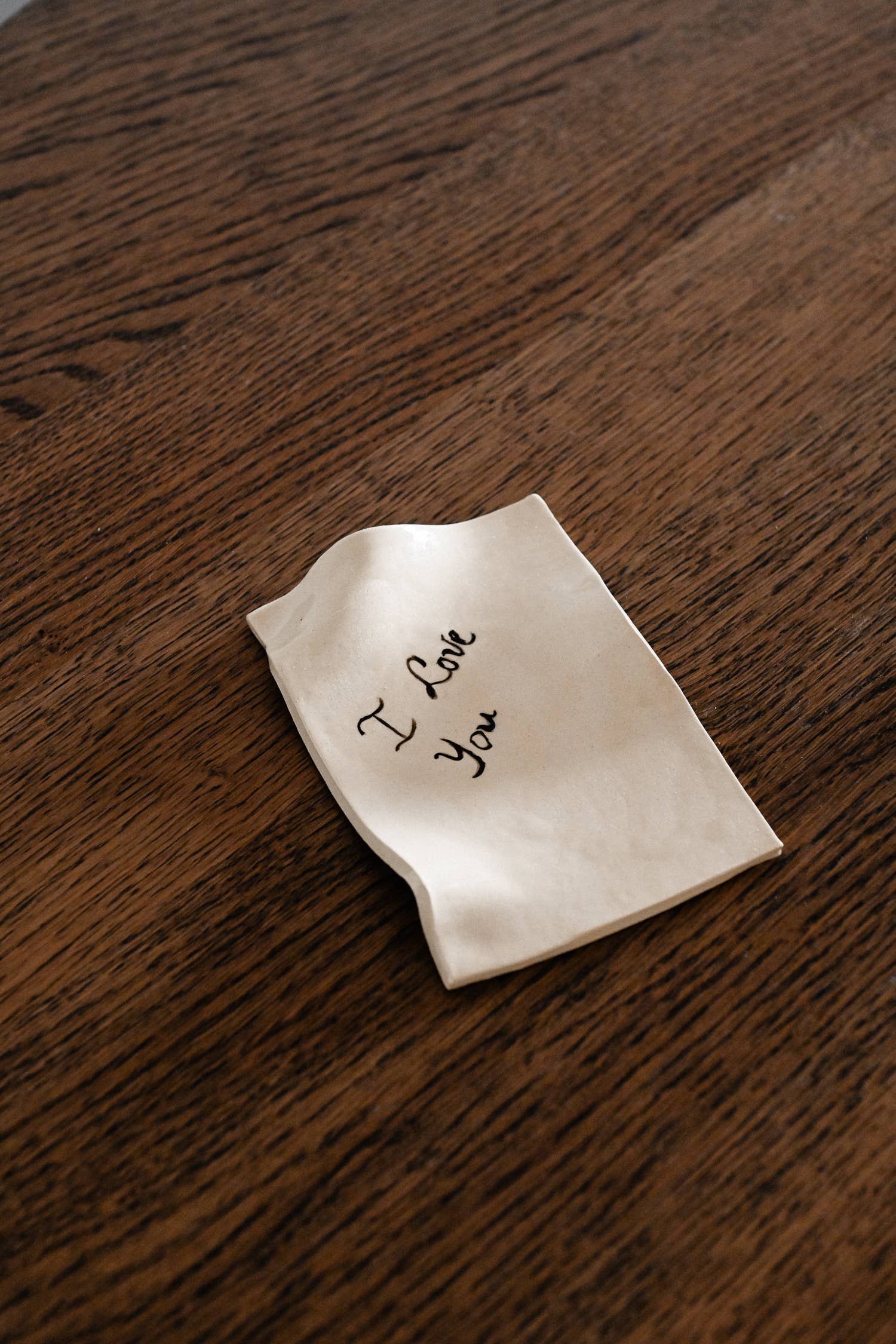 Ceramic Tray Love Note : "I Love You" note