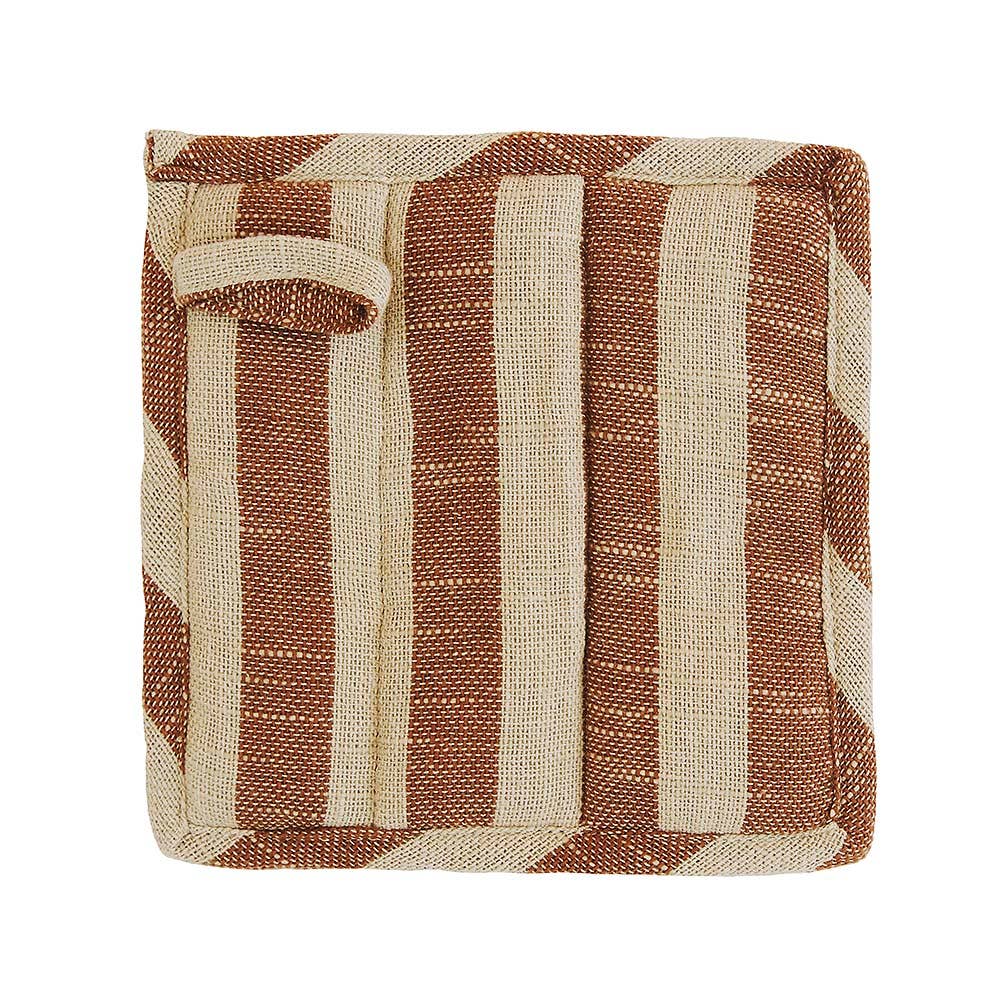 Nordic Pot Holders - Sand/Brown Stripes