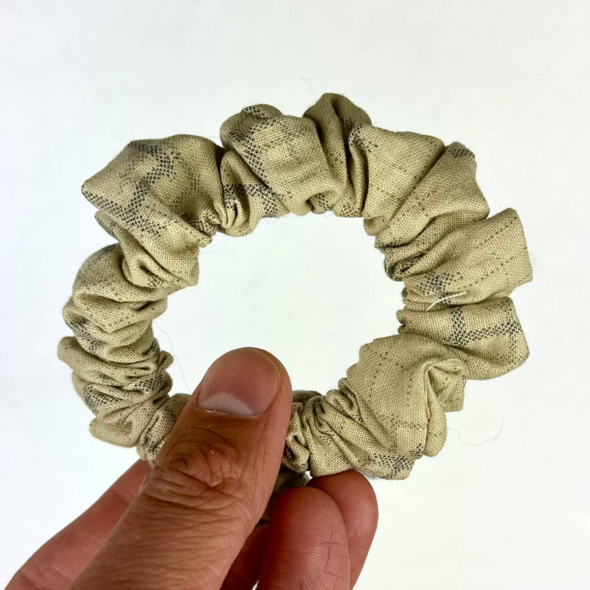 Japanese Cotton Scrunchies - Cut, Sewn, and Finished in NY: GREEN STRIPE
