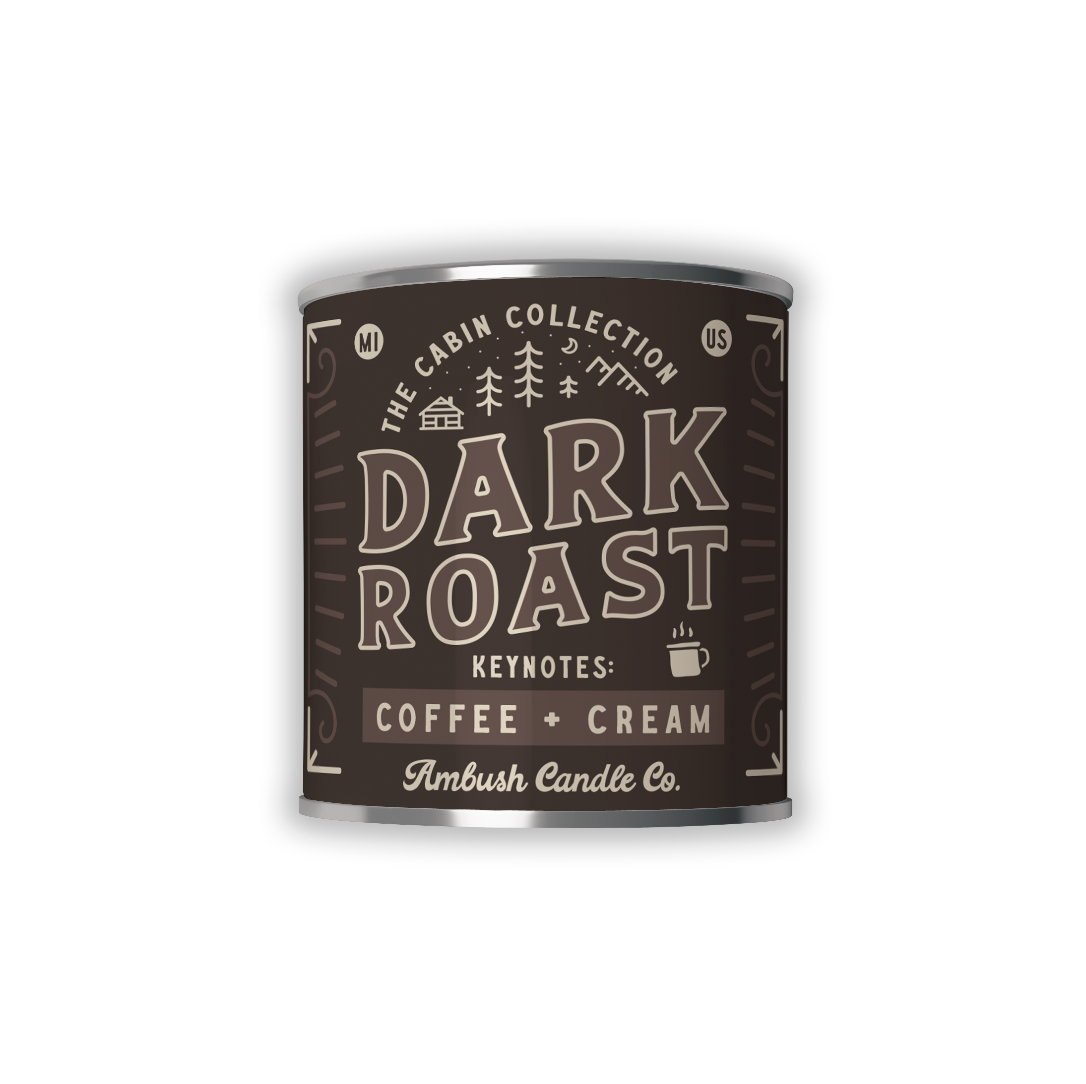 Dark Roast | Coffee + Cream 8oz Soy Candle